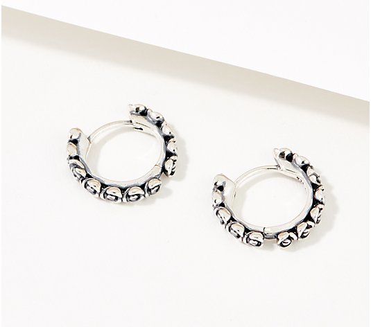 Or Paz Sterling Silver Choice of Texture Huggie Hoops
