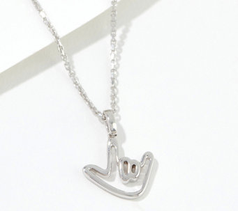 RoseBYANDER Medium Love Sign Pendant Necklace, Sterling Silver - J406025