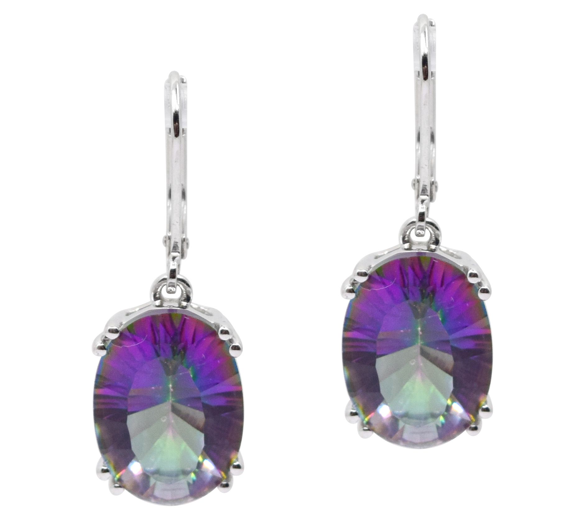 Affinity Gems S terling Silver Tanzanite Coate d Quartz Earrin