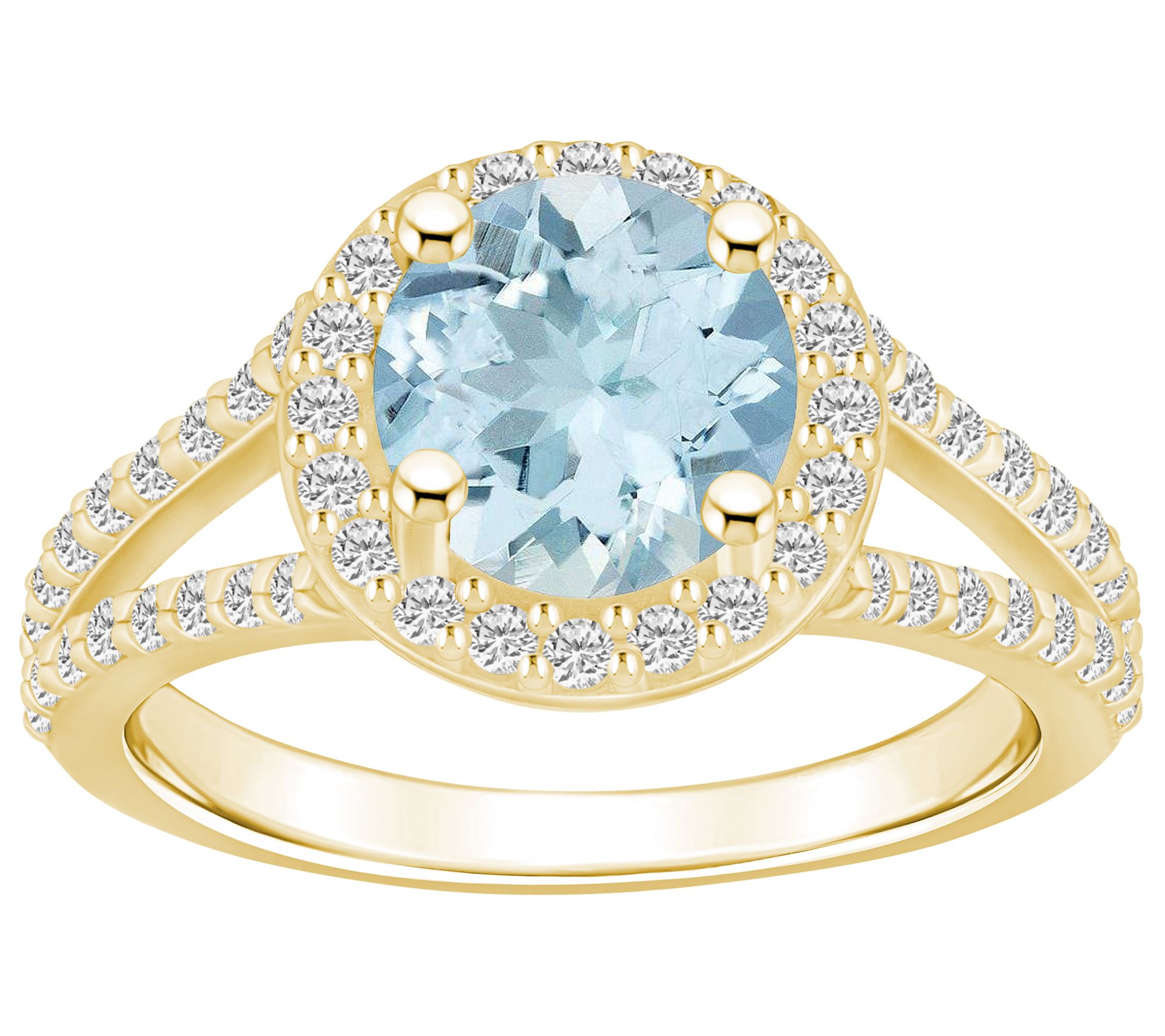 Affinity Gems Aquamarine & 0.55 cttw Diamond Ring, 14K Gold