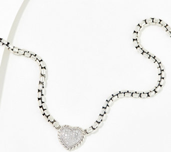 JAI Sterling Silver Symbols Diamond 3.7mm Box Chain Necklace, 0.2ct - J412225