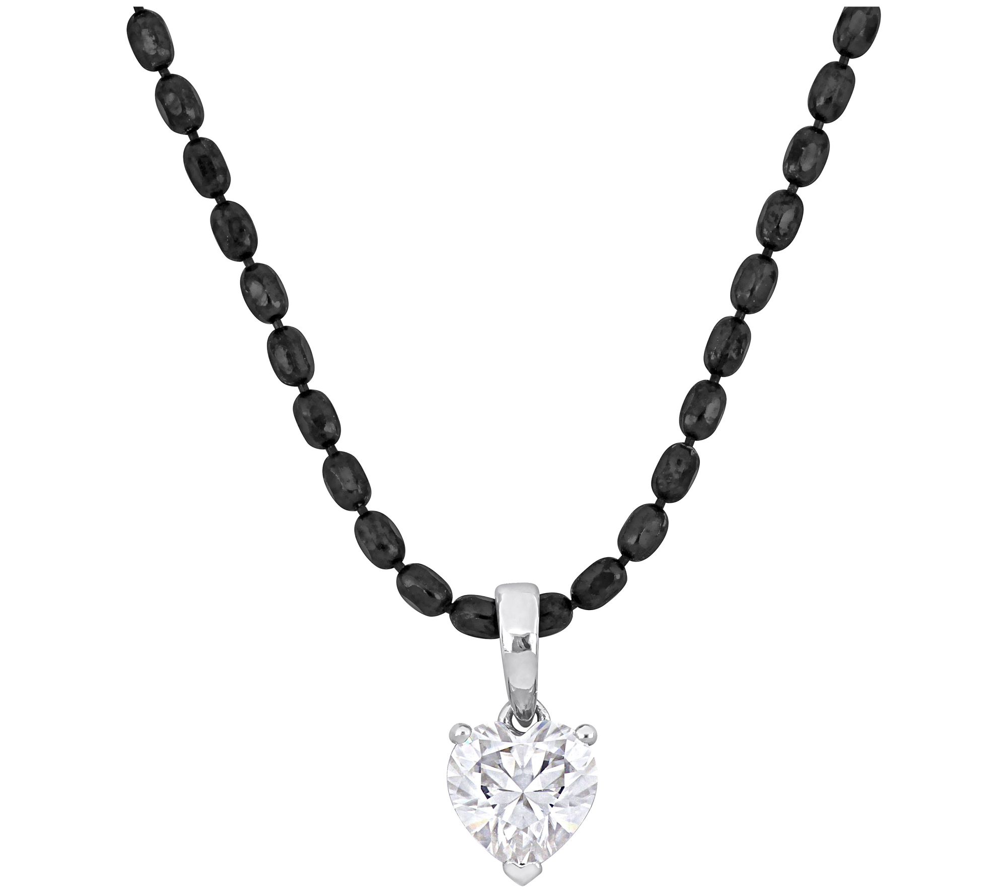 MoissanIce Moissanite 1.00 cttw Pendant w/ Chai n, Sterling