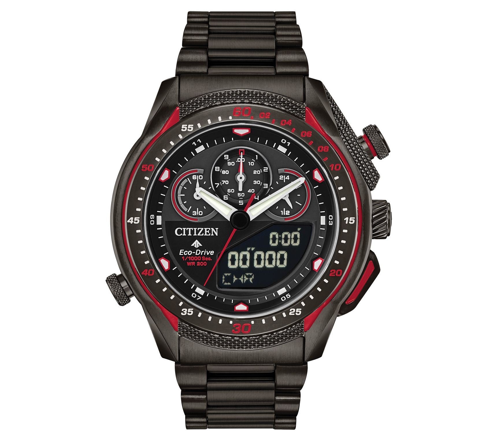Citizen Men's Eco-Drive Black Stainless Chronograph Watch