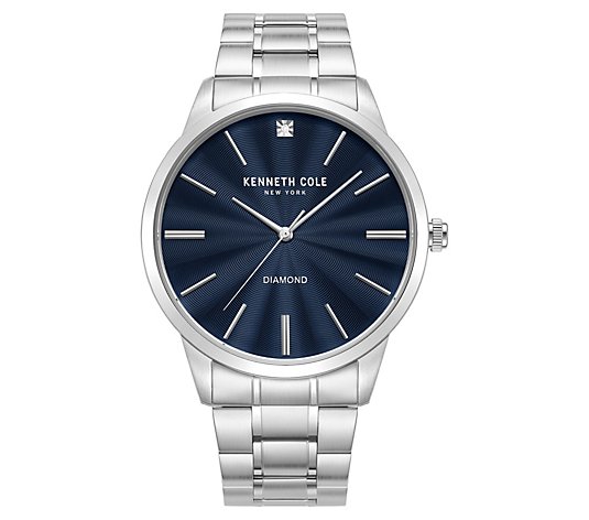 Kenneth Cole New York Men's Stainless Diamond Blue Dial Watch
