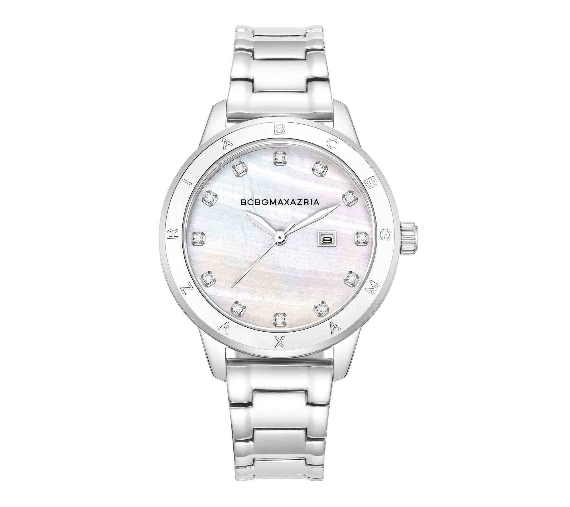 BCBGMAXAZRIA Women's Stainless Mother of Pearl Watch - QVC.com