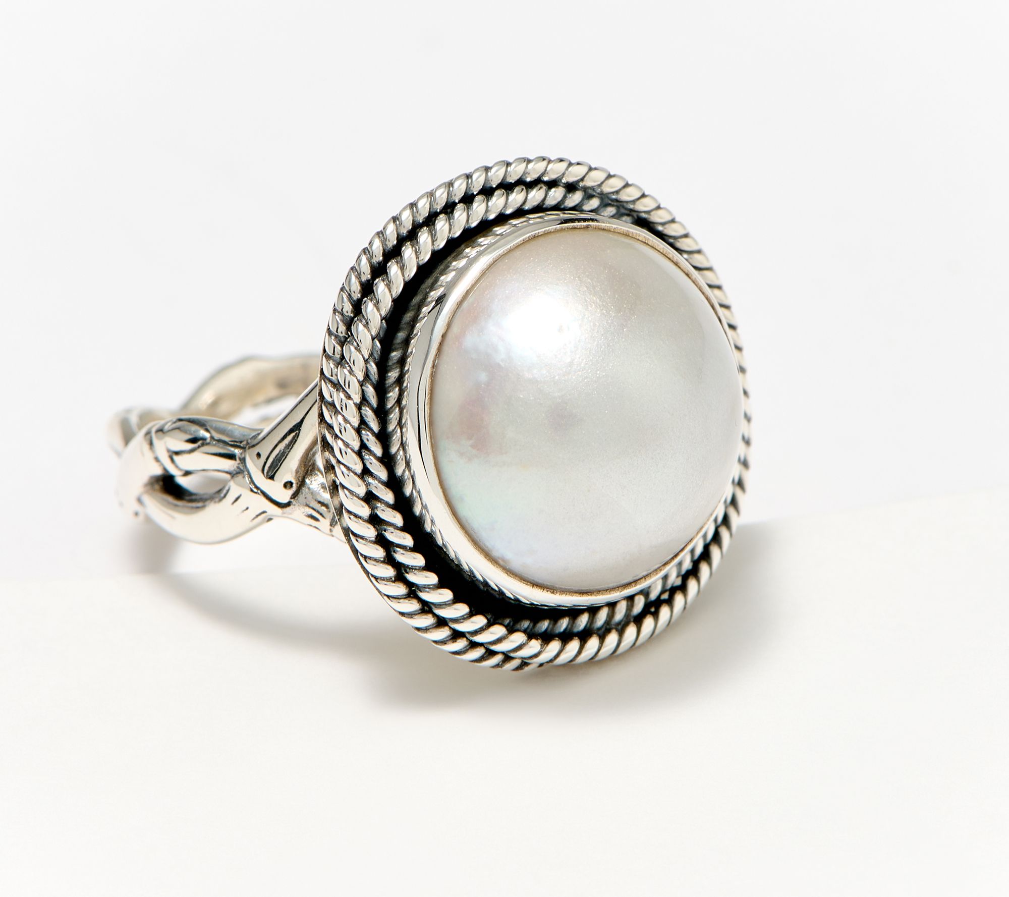 "As Is" Artisan Crafted by Robert Manse Cultured Mabe Pearl Ring, SS