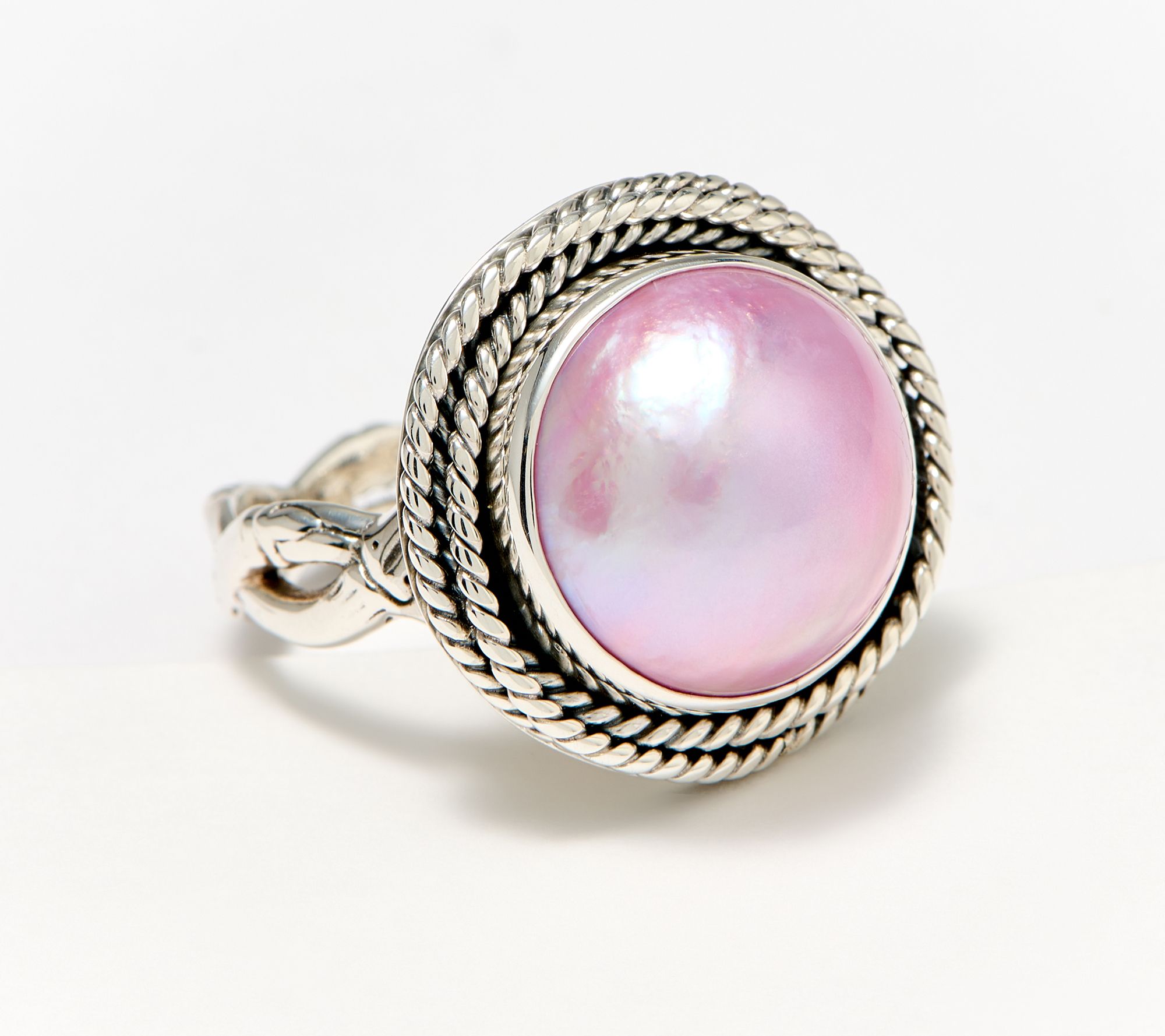 "As Is" Artisan Crafted by Robert Manse Cultured Mabe Pearl Ring, SS