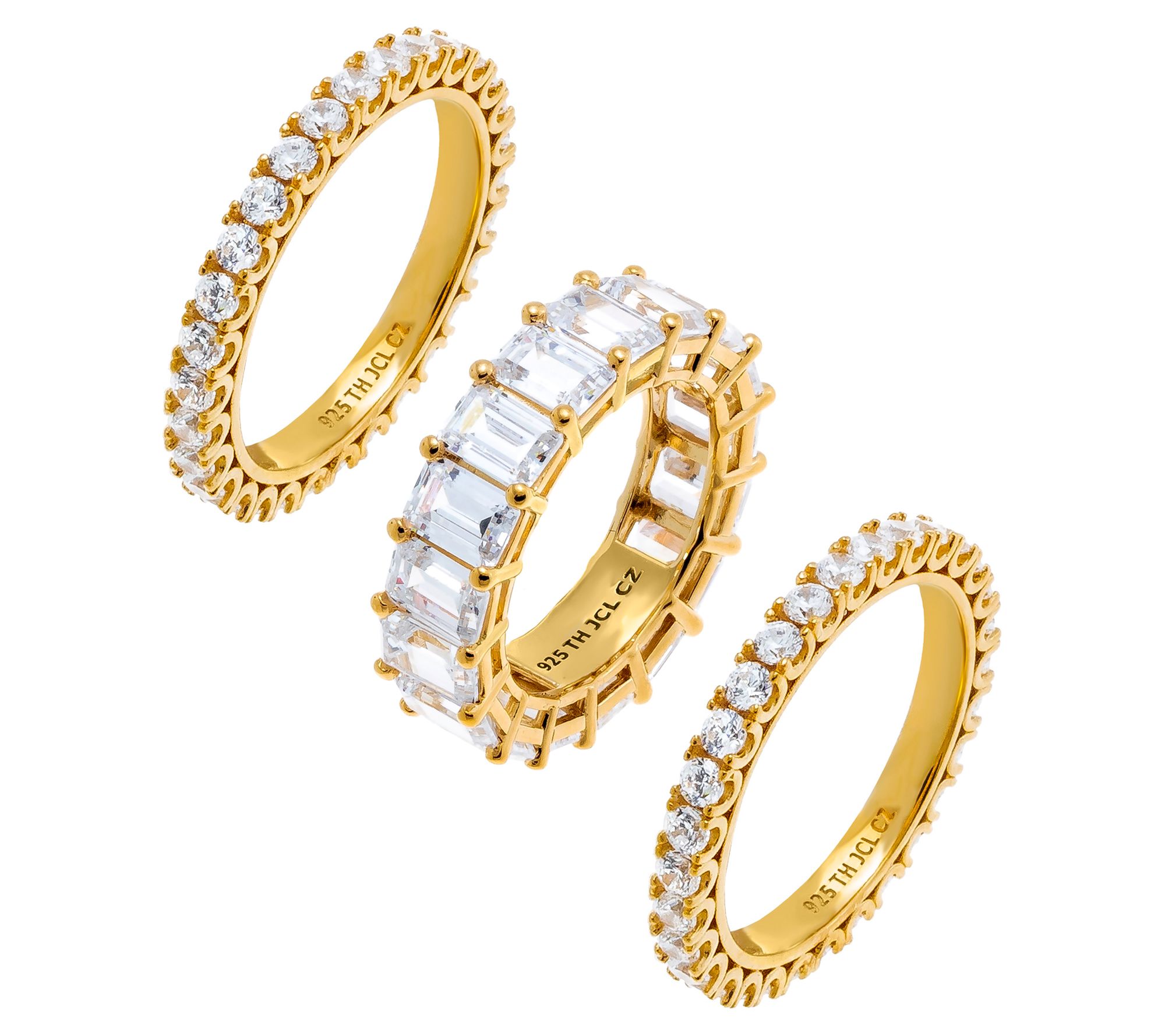 Diamonique 19.60 cttw Eternity Bridal Ring Set,14K Plated