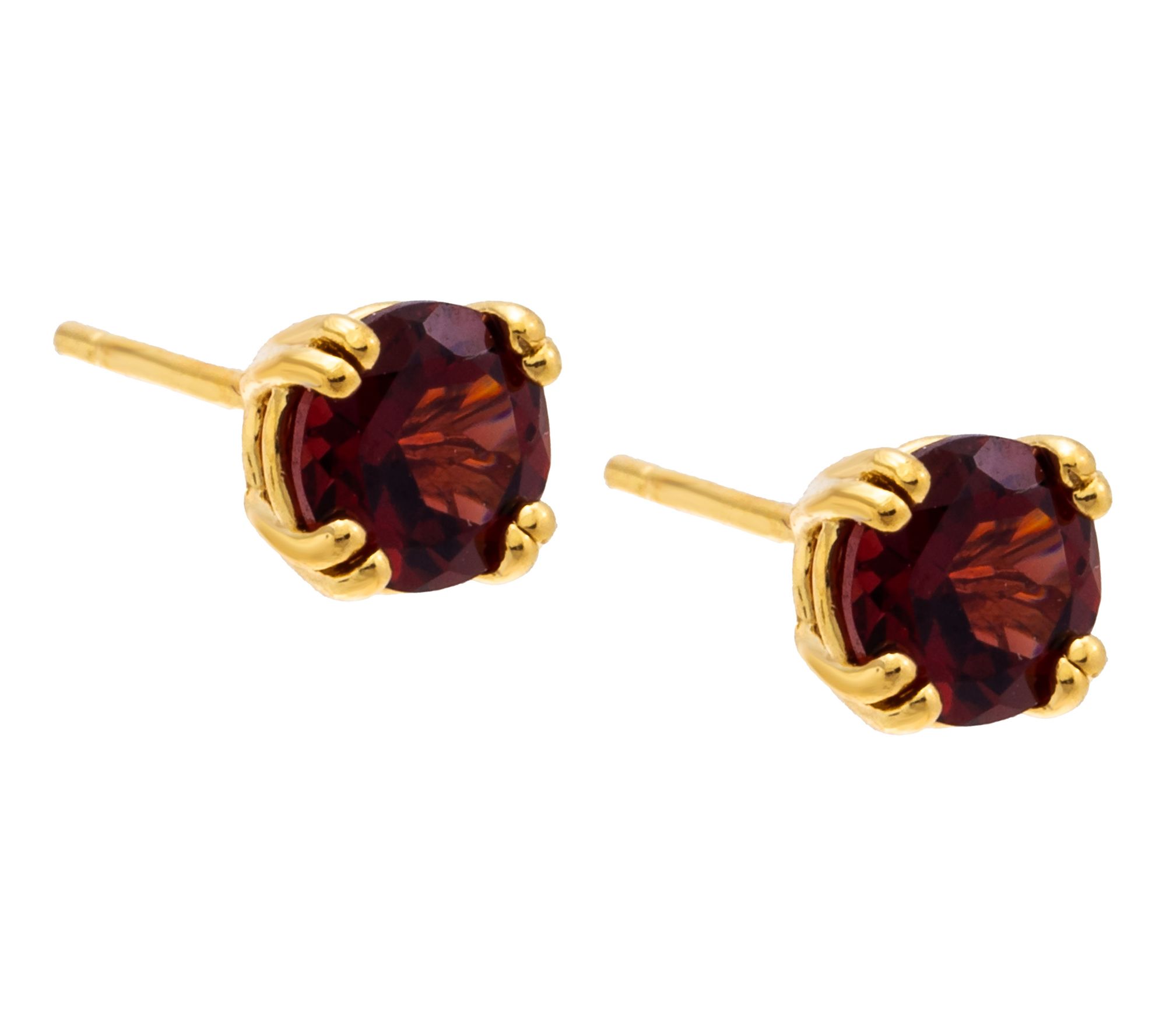 Affinity Gems 2.00 cttw Garnet Stud Earrings, Sterling - QVC.com