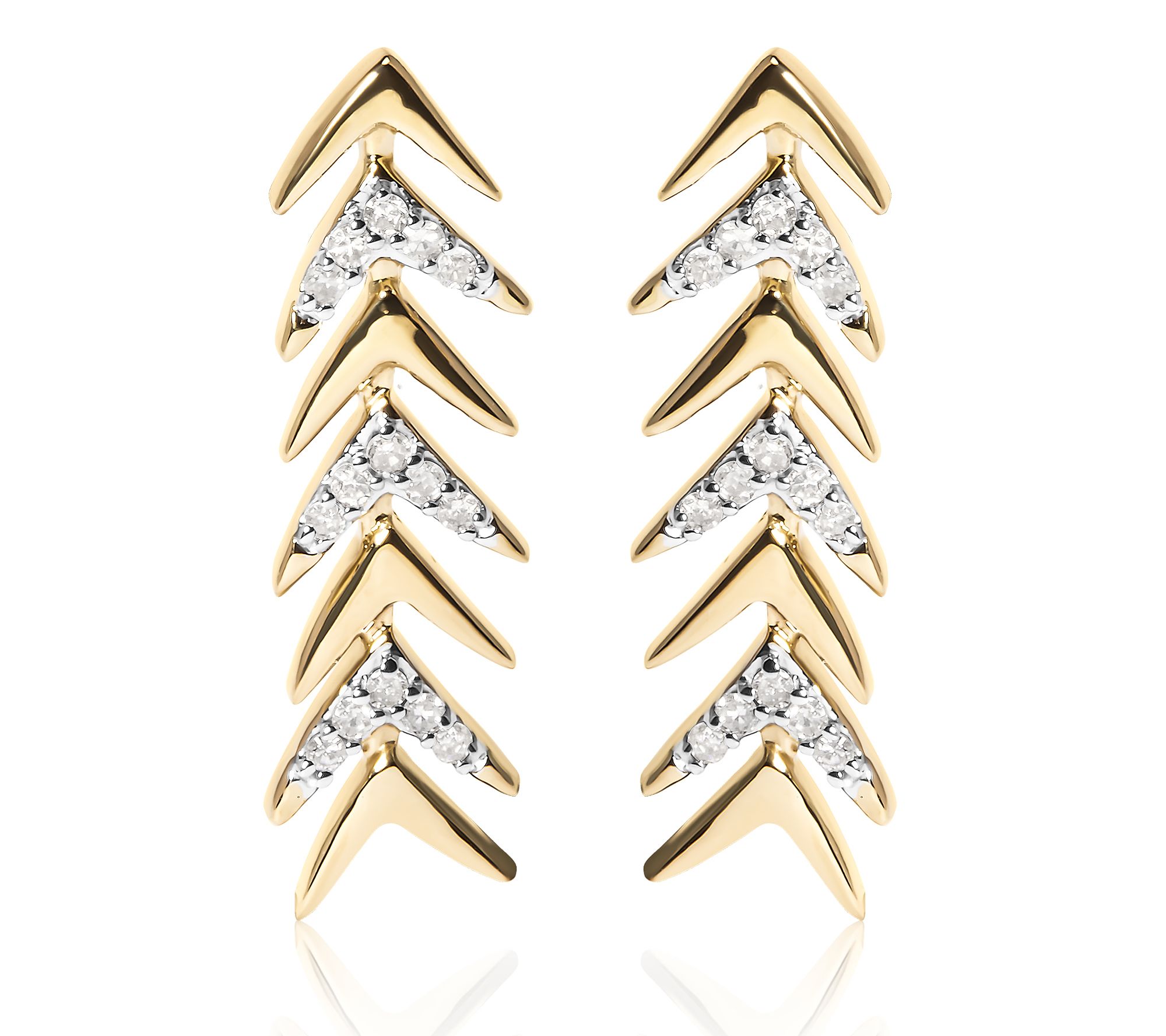 Haus of Brilliance Diamond Pave Chevron Earrings, 18K Plated