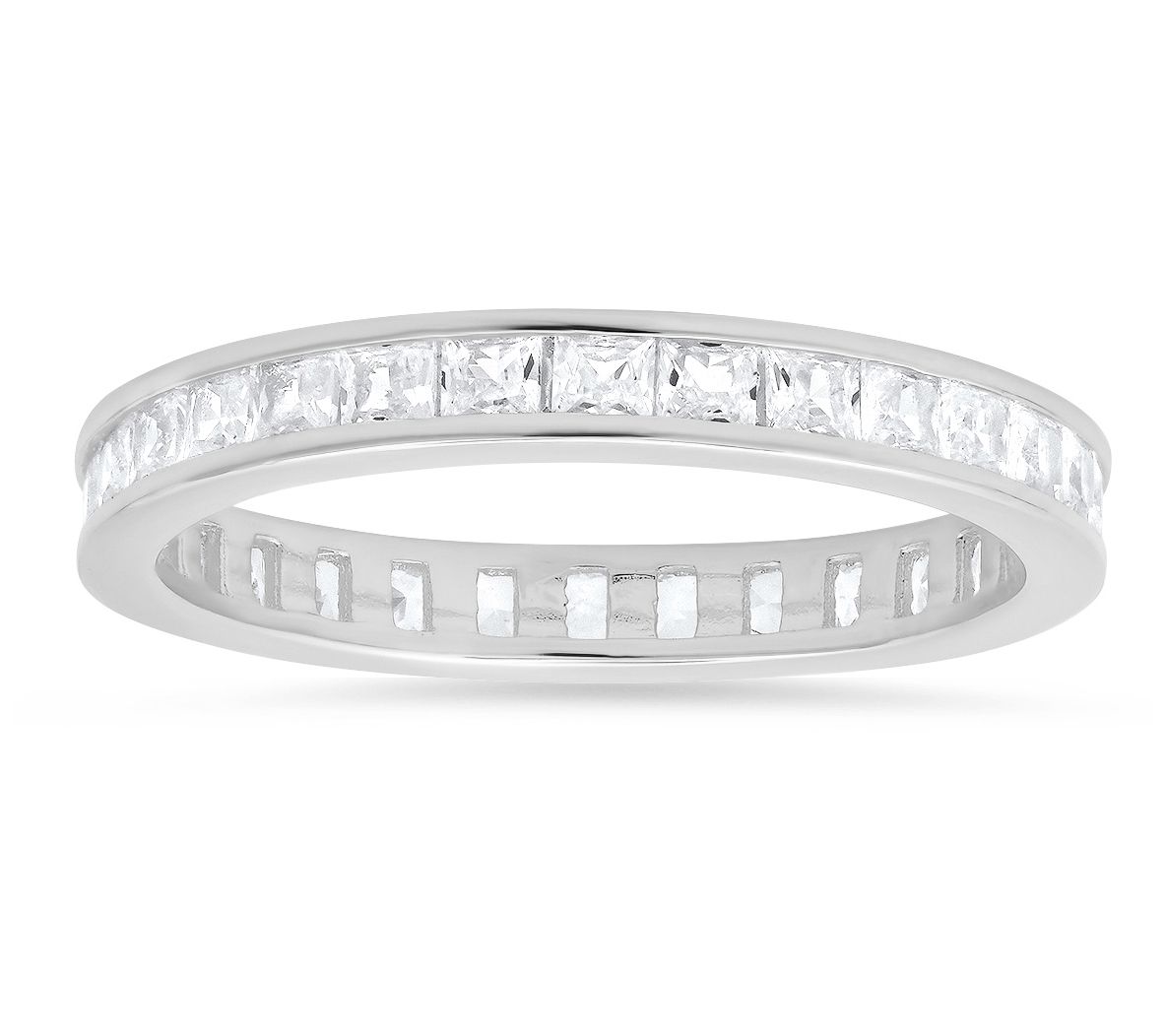 Diamonique 1.25  cttw Princess Cut Eternity Ring, Sterling