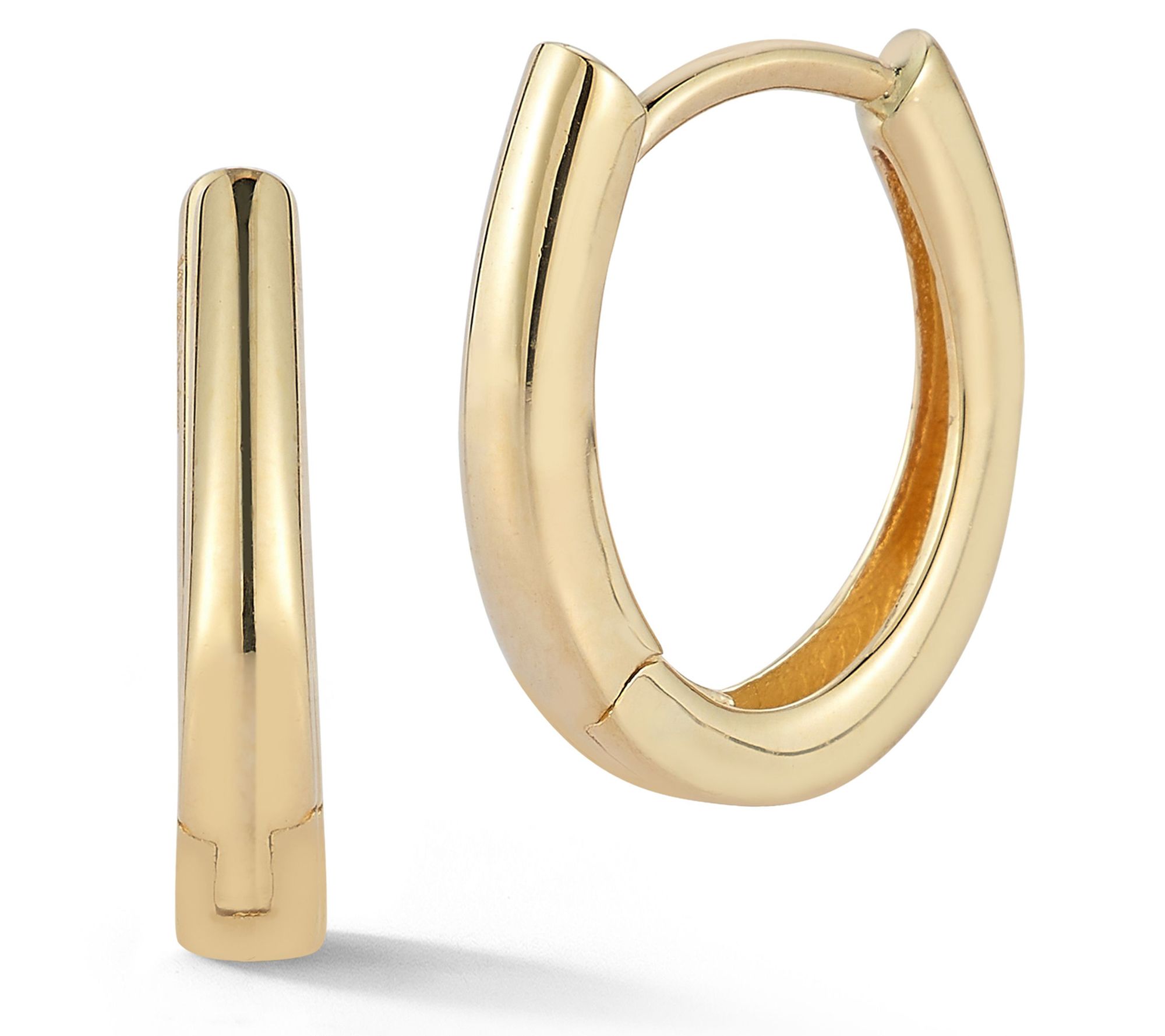 Luminosa Gold Polished Huggie Hoop Earrings, 14K