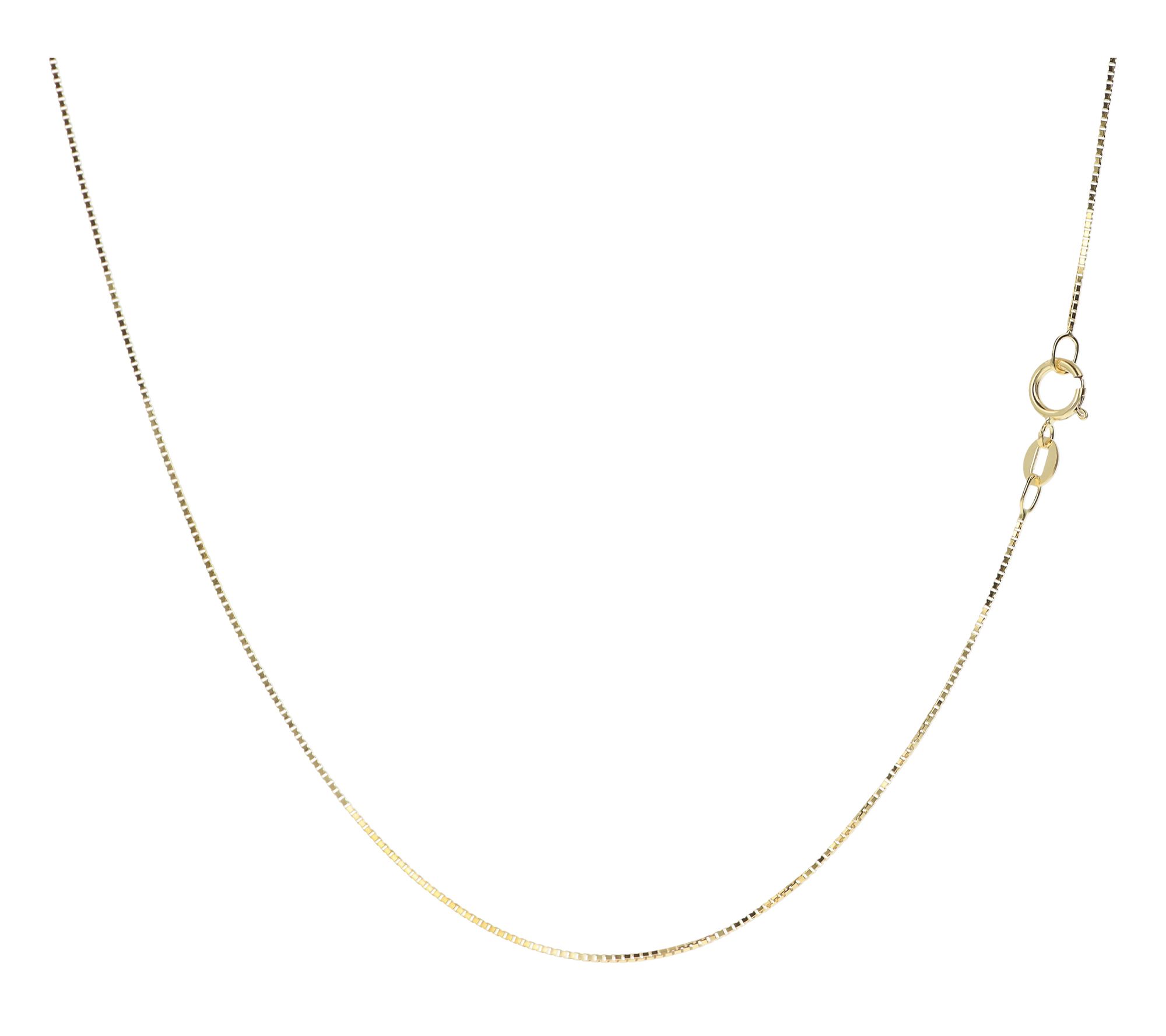 Italian Gold 20" Box Chain Link Necklace, 10K