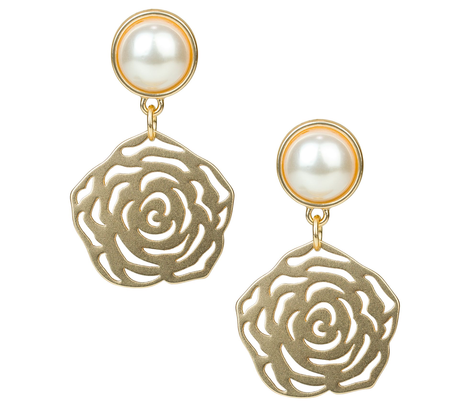 Patricia Nash Mabe Pearl Laser Cut Earrings