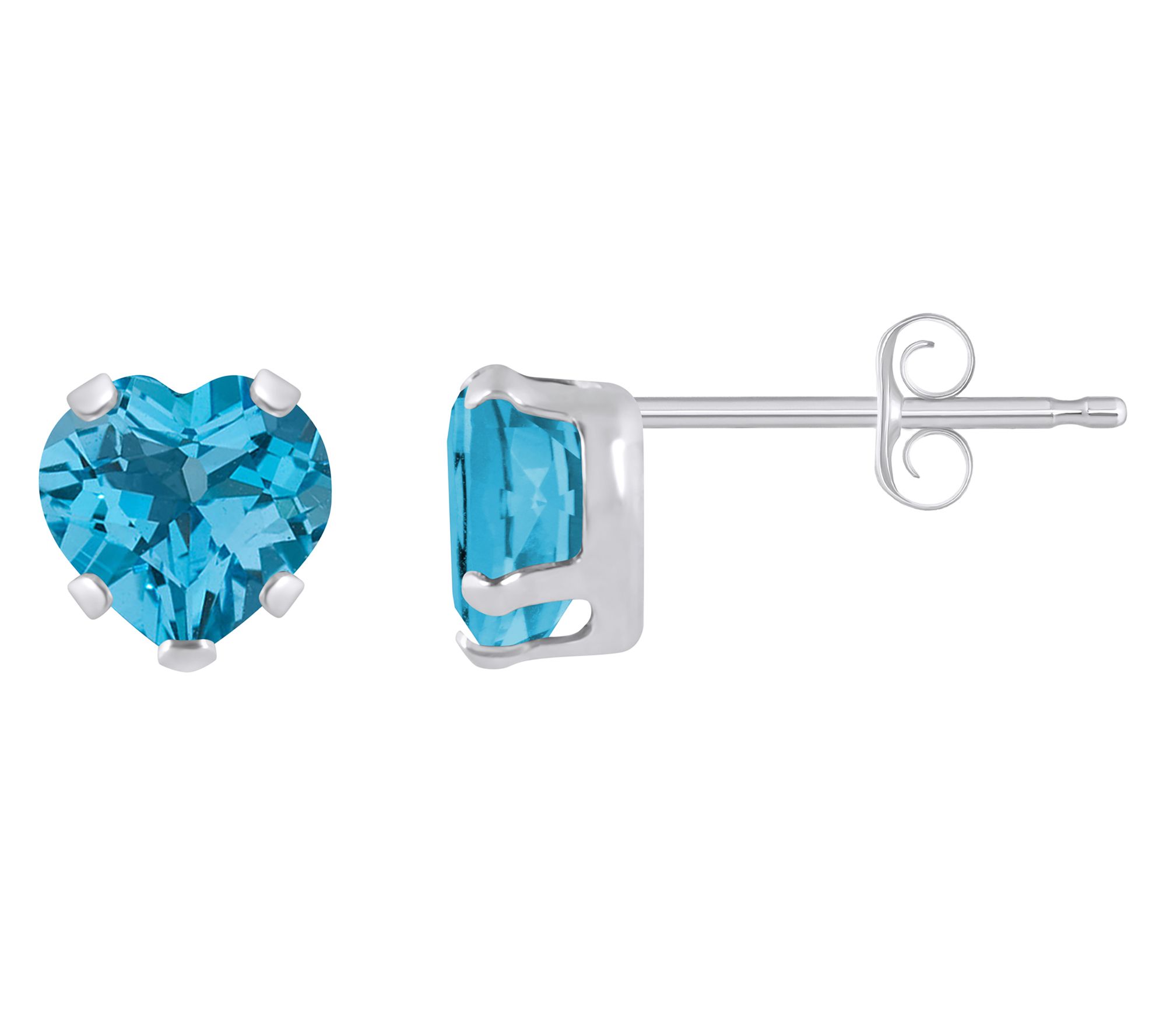 Affinity Gems Heart Gemstone Stud Earrings, 10KWhite Gold