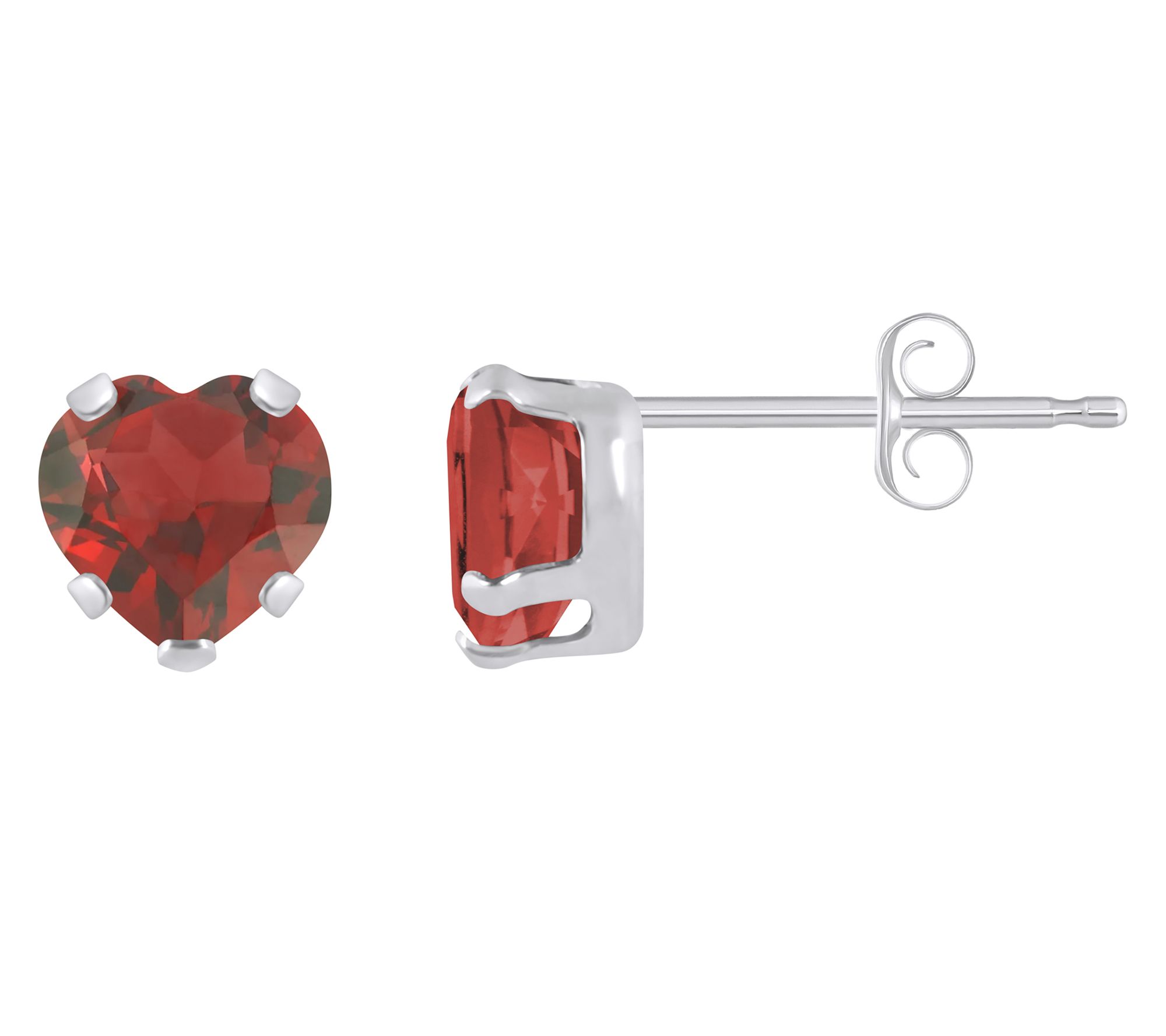 Affinity Gems Heart Gemstone Stud Earrings, 10KWhite Gold