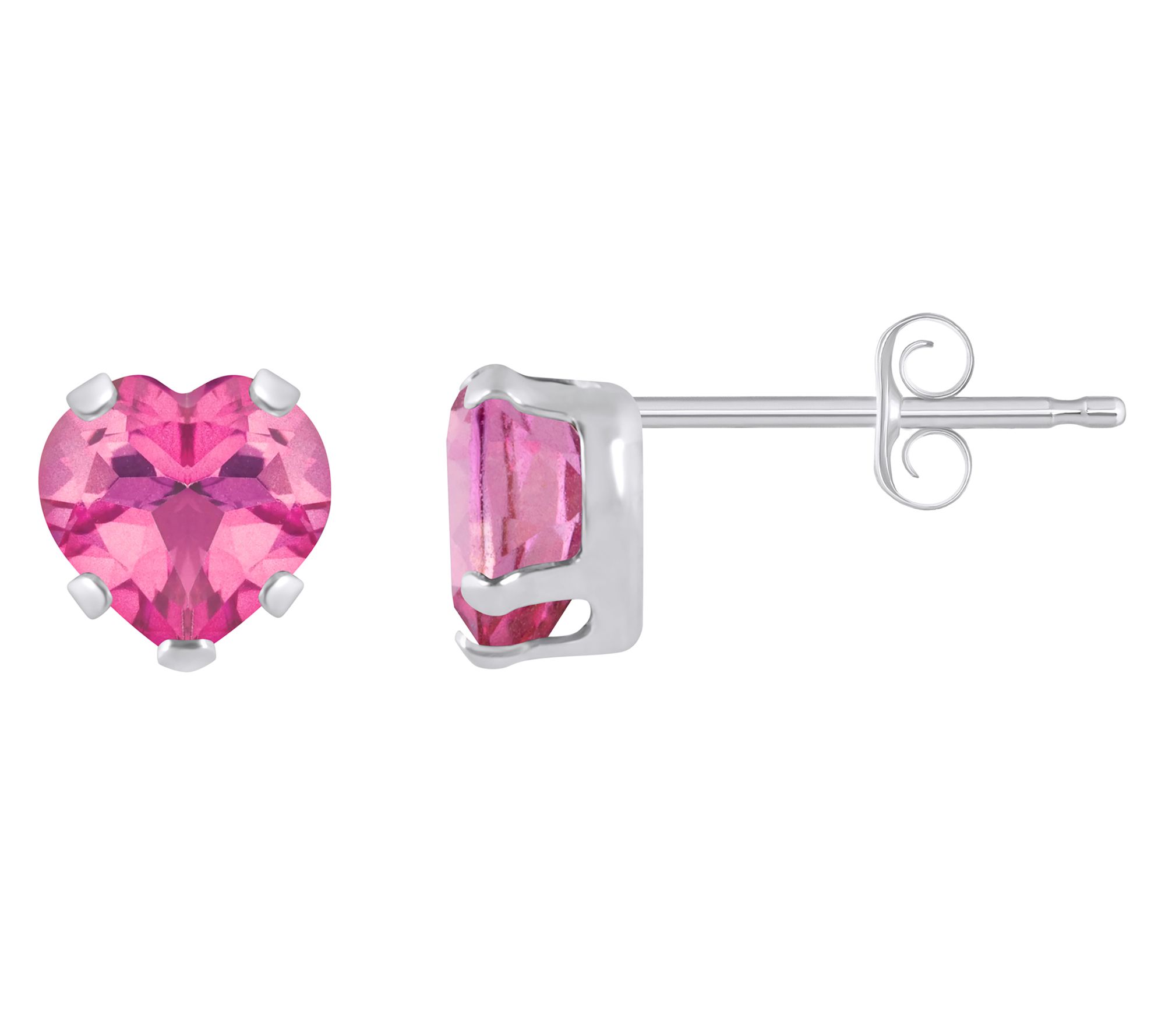 Affinity Gems Heart Gemstone Stud Earrings, 10KWhite Gold