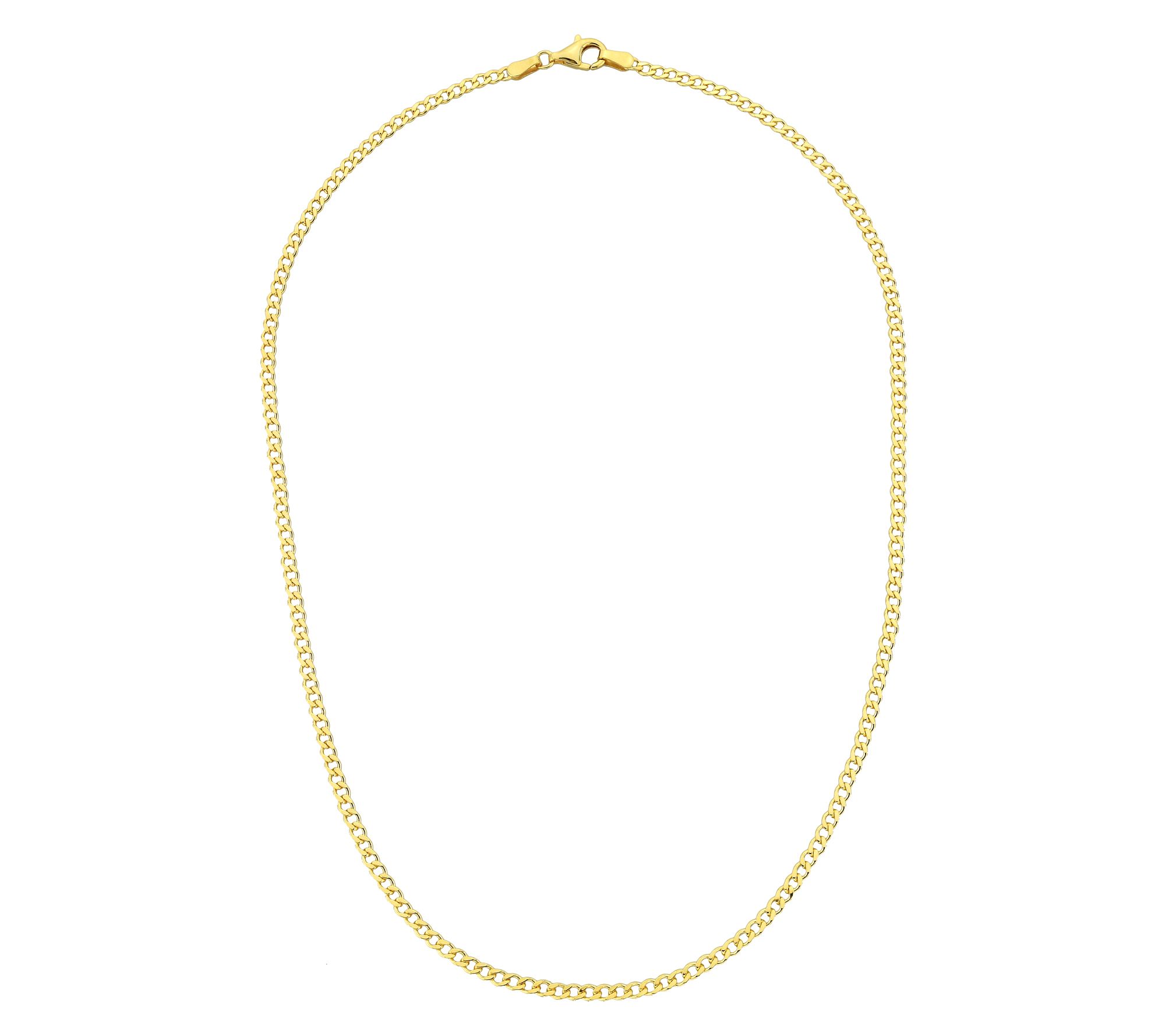 Silver Style 3mm Solid Curb Link Chain Necklace, Sterling