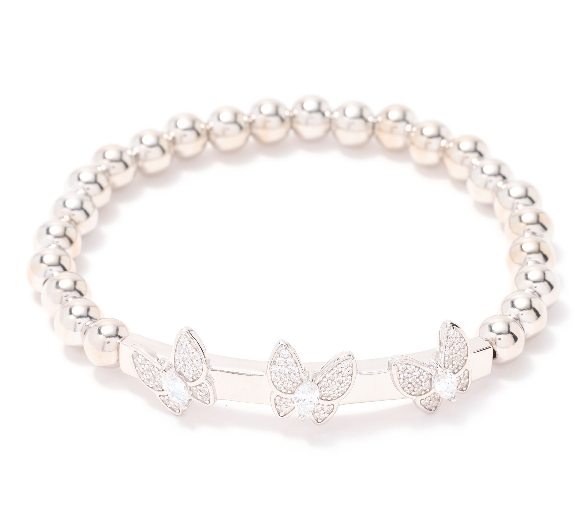 Diamonique x Kathy Levine Flutter By Stretch Bracelet, Sterl