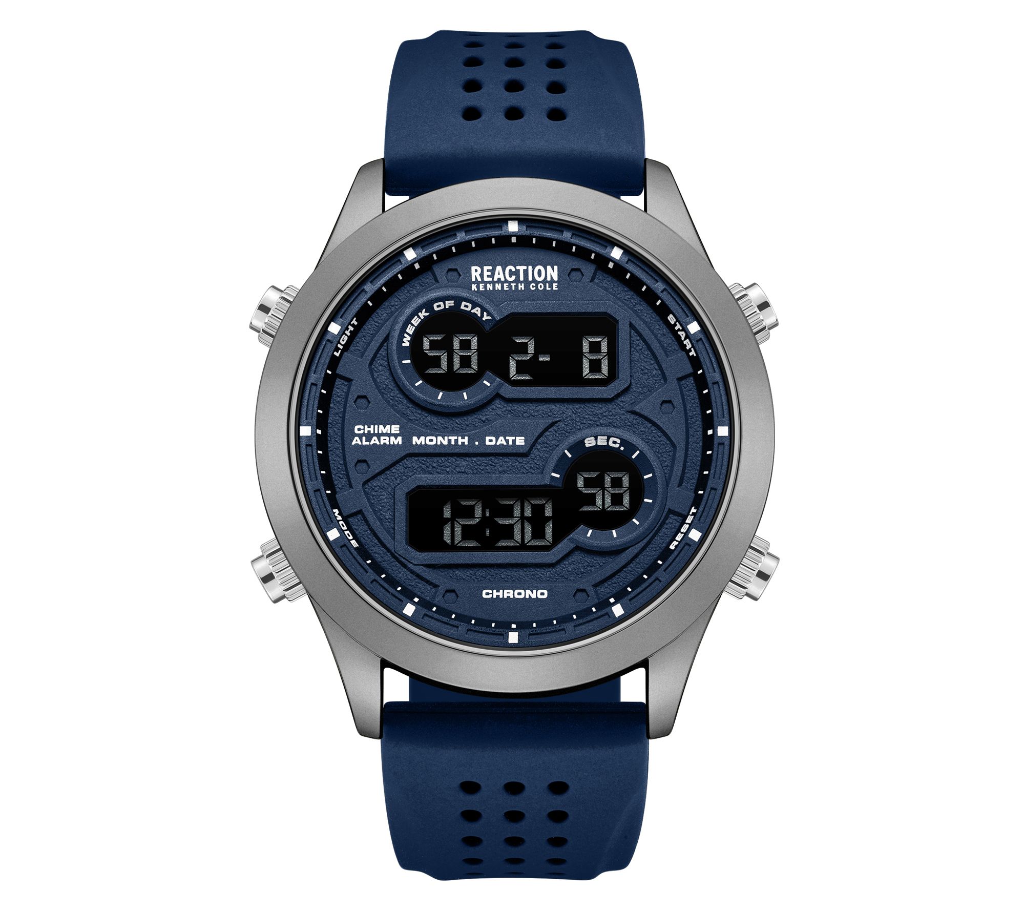 Kenneth Cole Reaction Men's Digital Blue Silicone Strap Watch