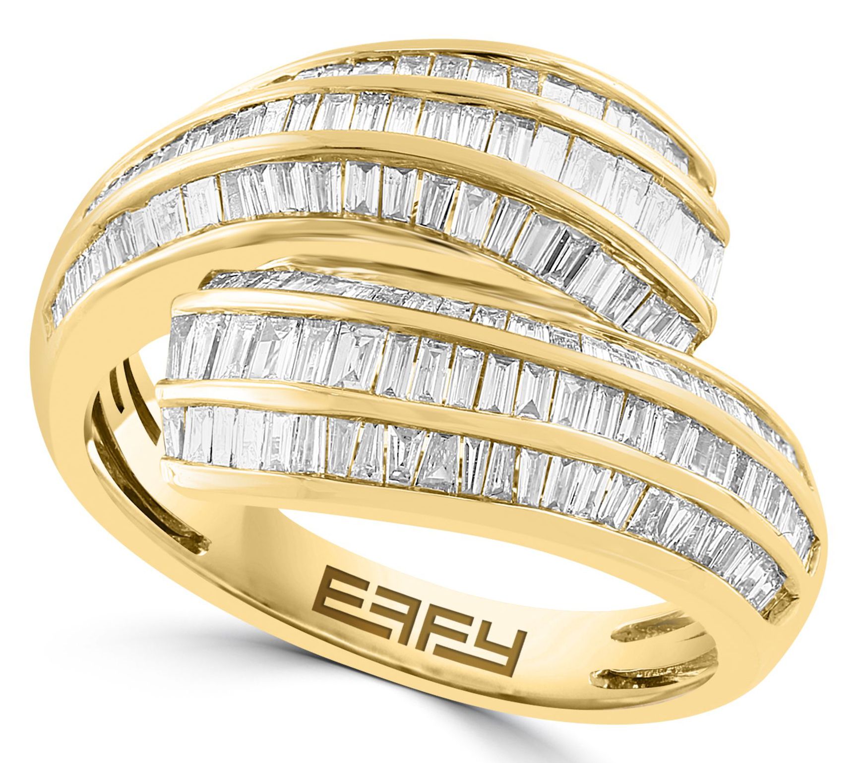 Effy 0.80 cttw Diamond Baguette Multi-Row Ring,14K Gold