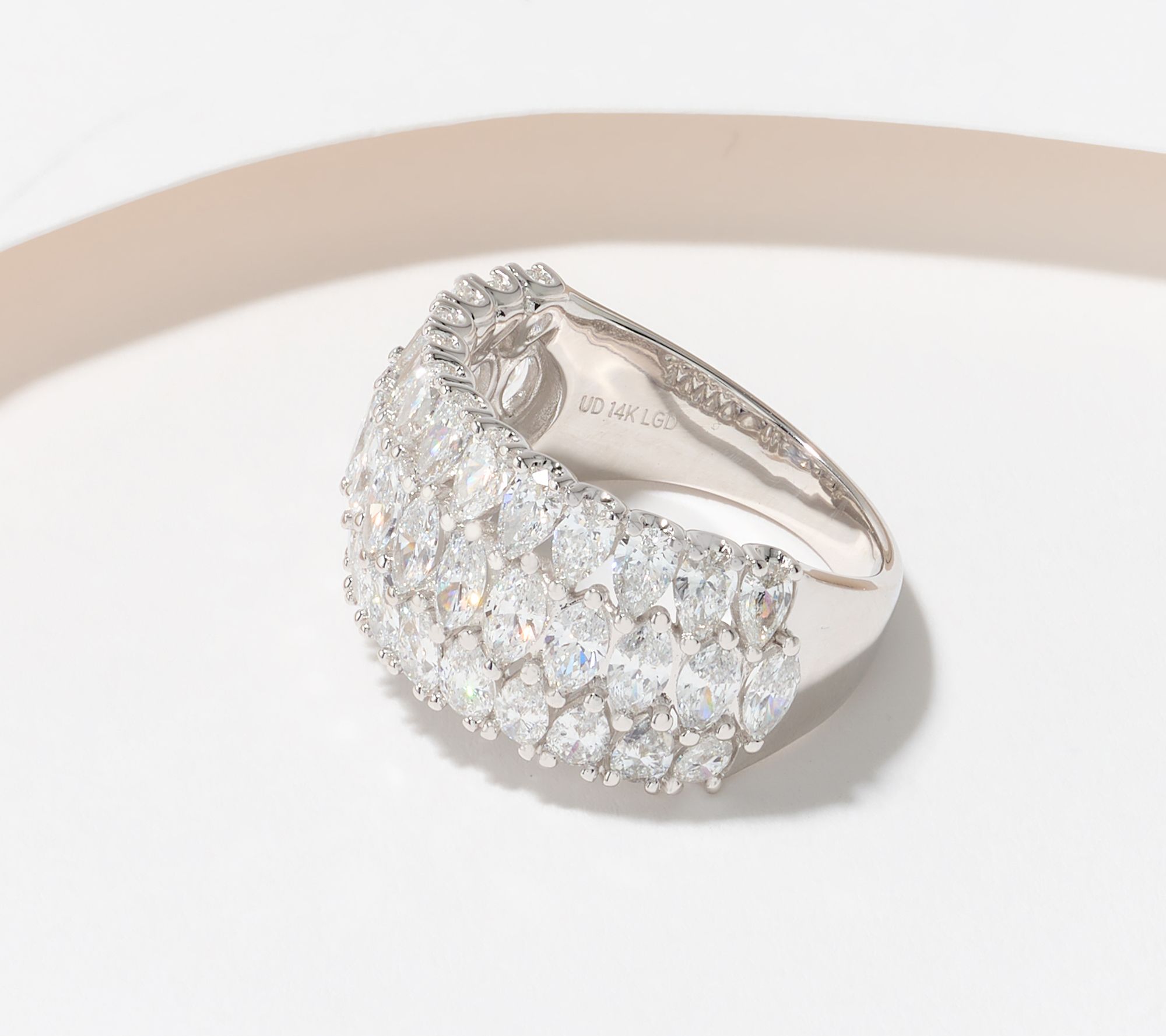 "As Is" Fire Light Lab Grown Diamond 3.00 cttw Marquise & Pear Ring, 14K