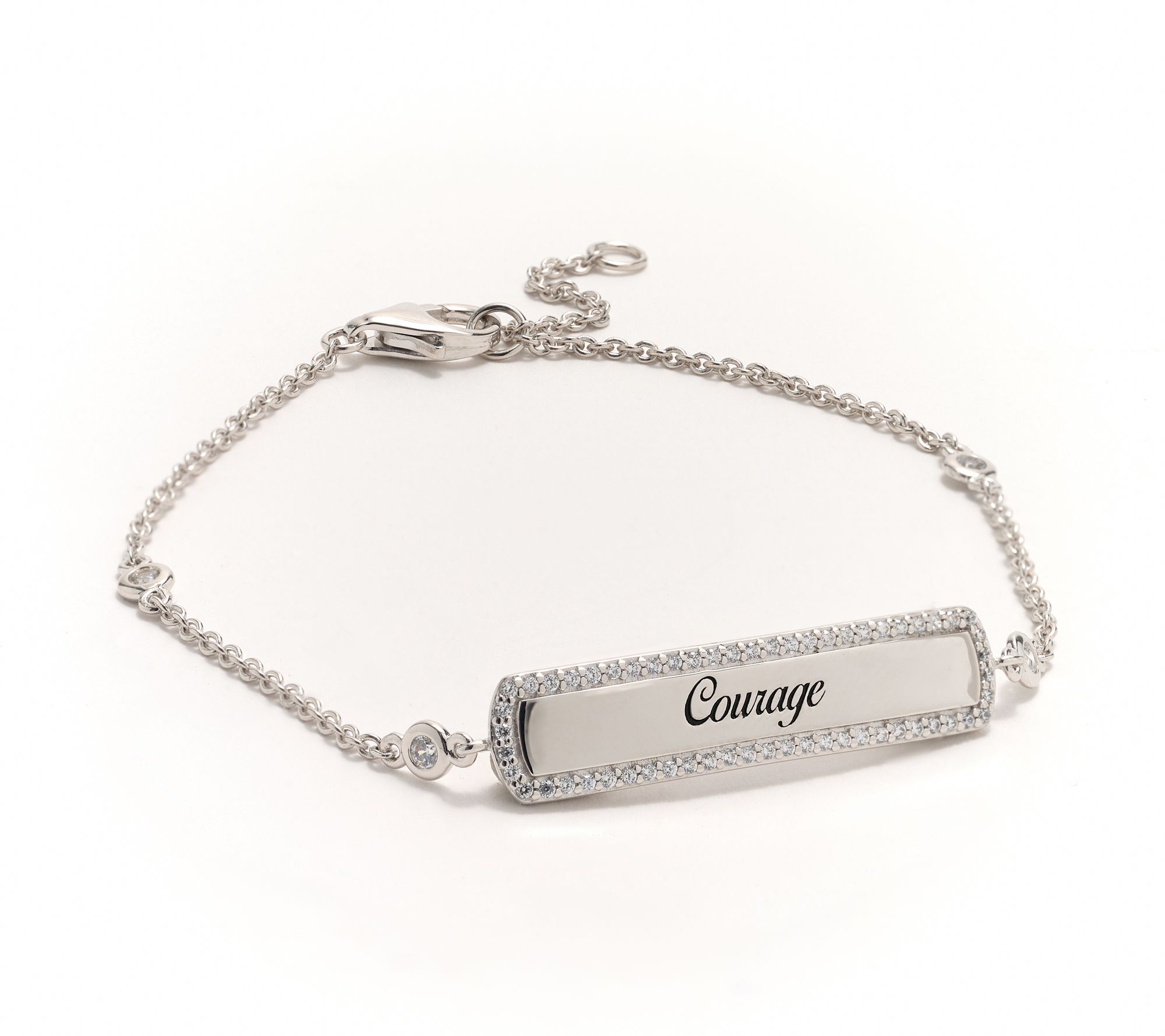 Diamonique x Jennifer Miller "Courage" Bracelet, Sterling Silver