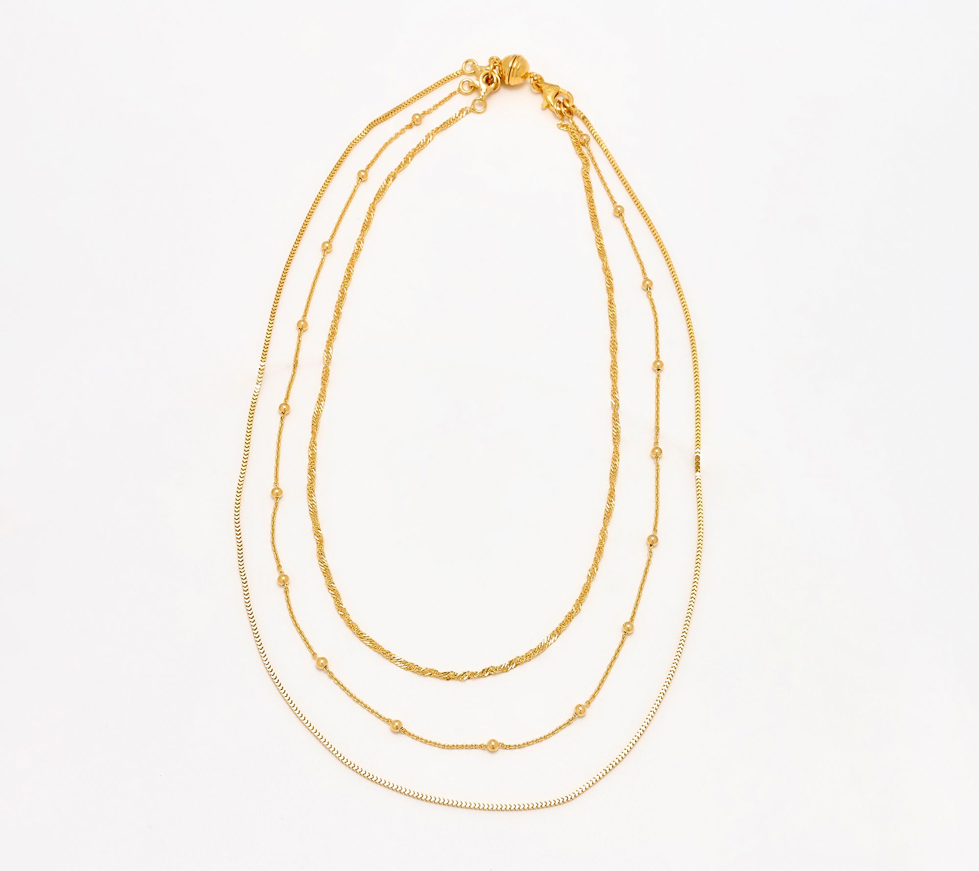 "As Is" UltraFine 950 Silver Set of 3 Necklaces with Magnet Clasp