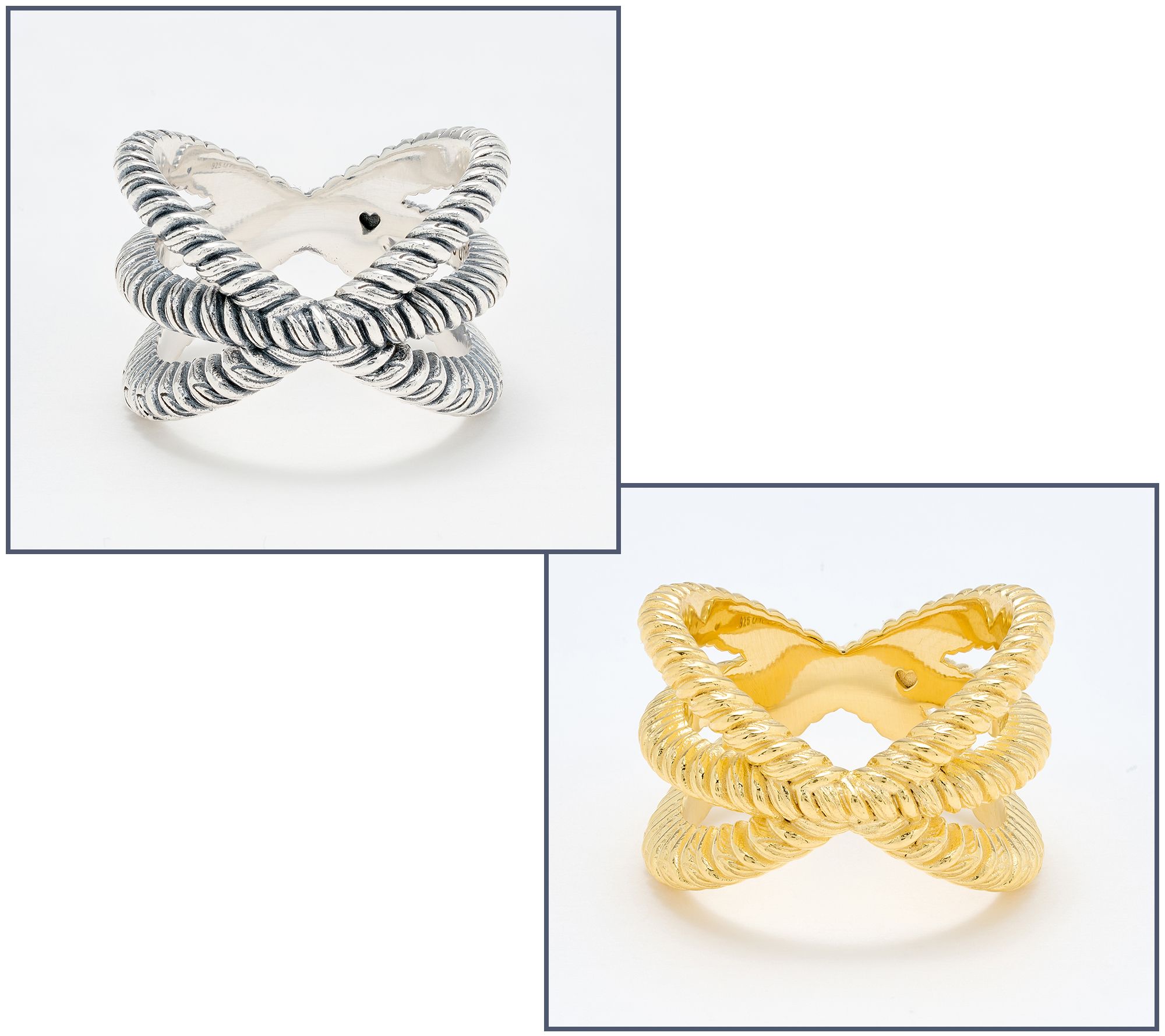 Christian James by Scott Grimes Sterling Silver Textured Ripple X Ring ...