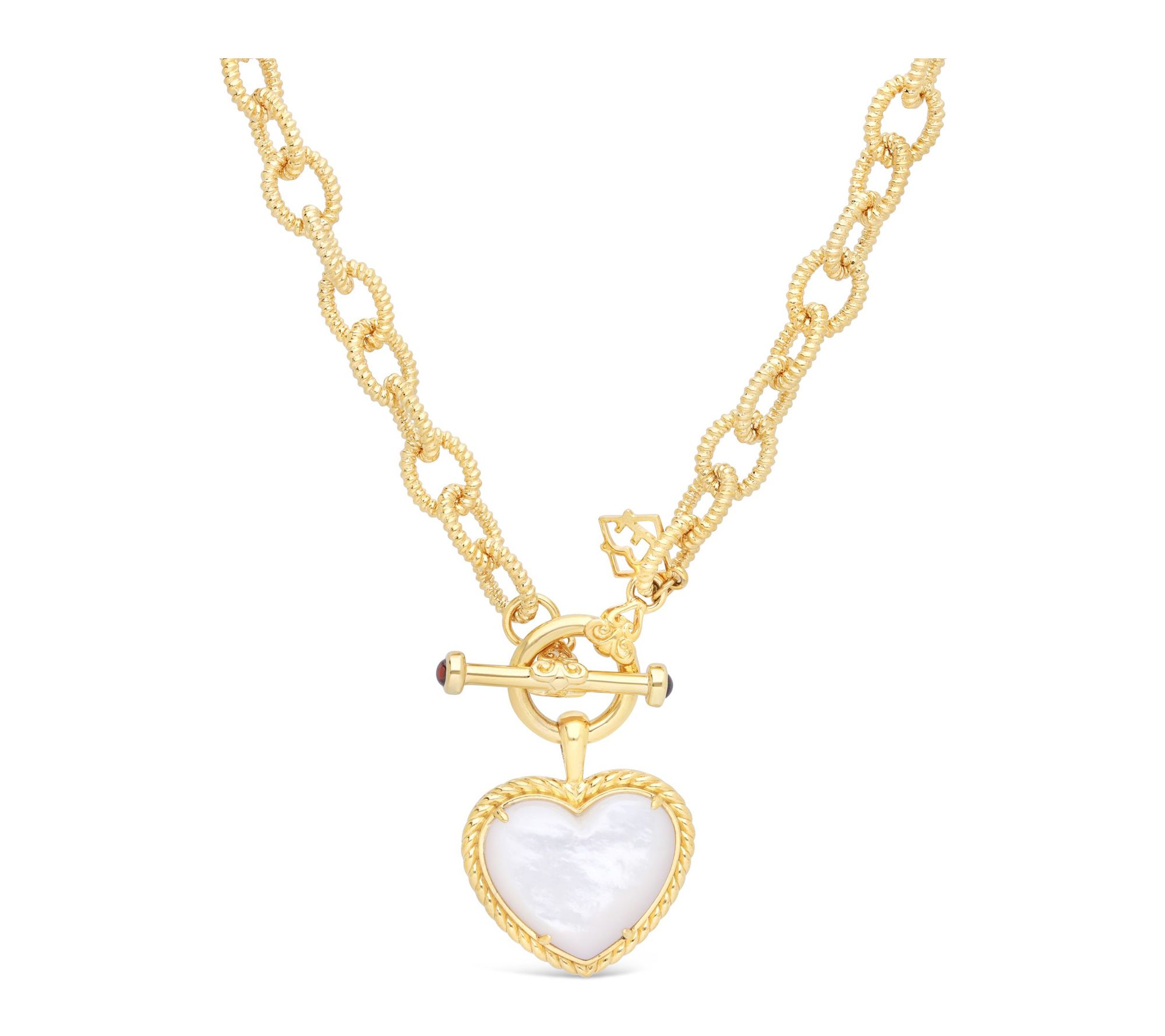 Elyse Ryan 14K Clad Mother Of Pearl Heart Toggle Necklace