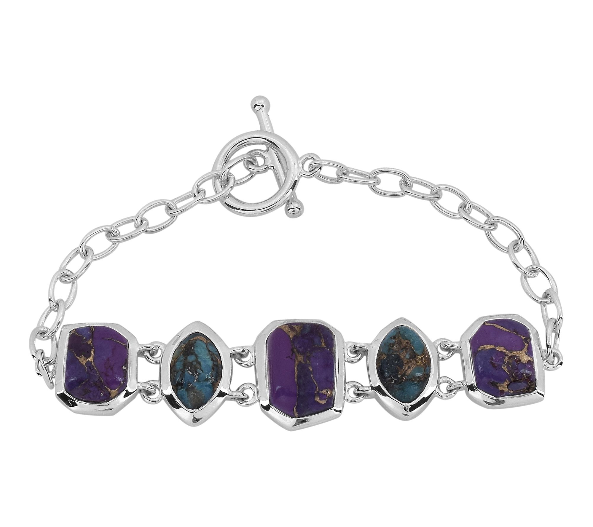 Affinity Gems 5-Stone Bracelet, Sterling Silver