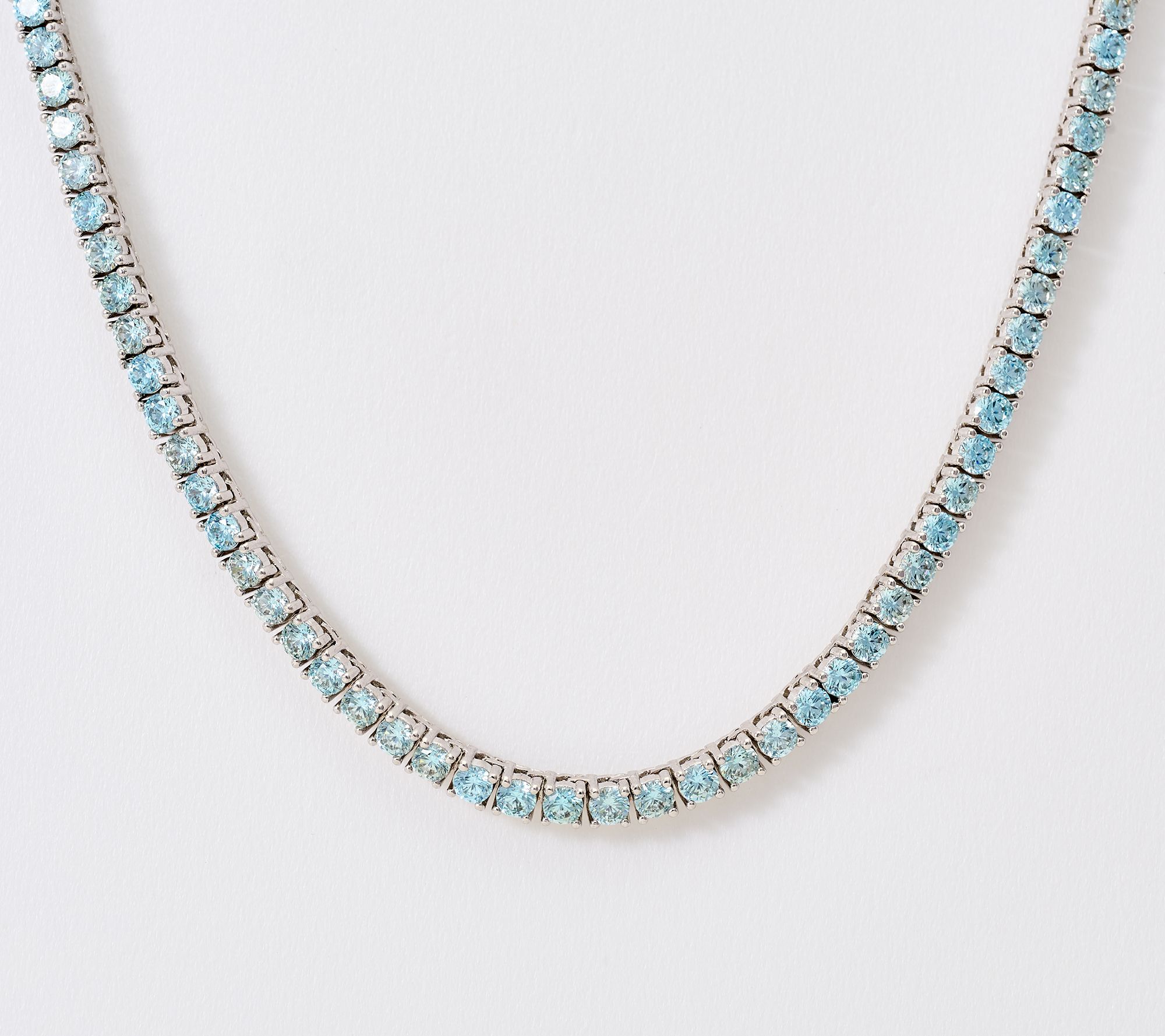 Diamonique Italia Light Blue Tennis Necklace Bronze