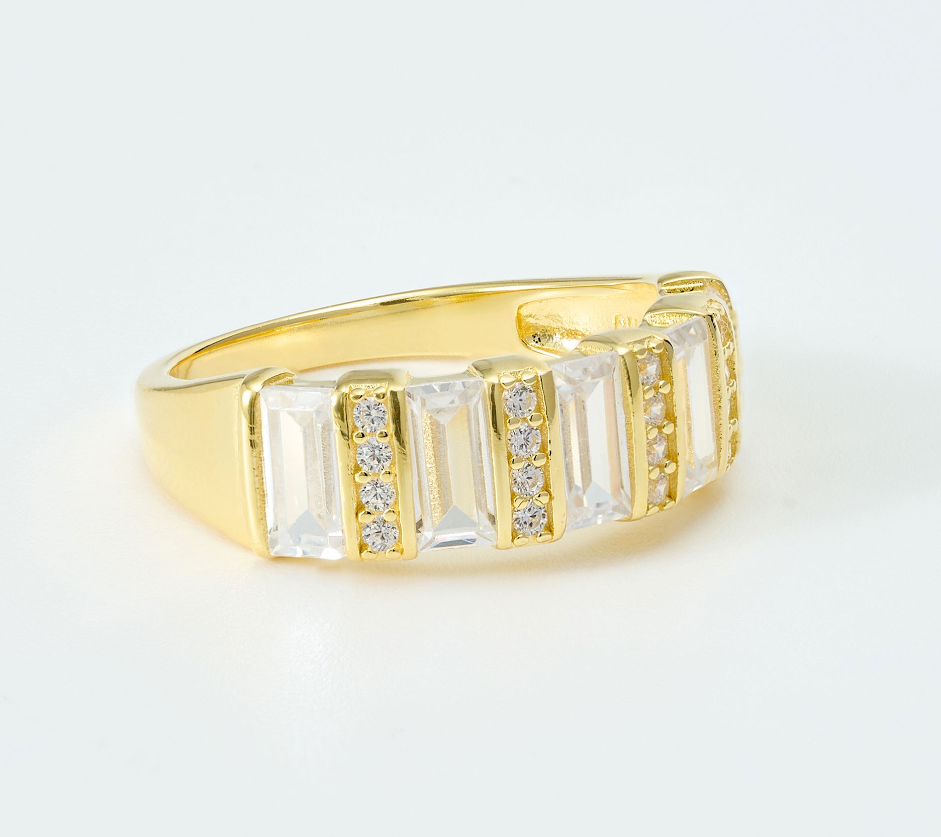 Diamonique Stone Play Band Ring, Sterling Silver