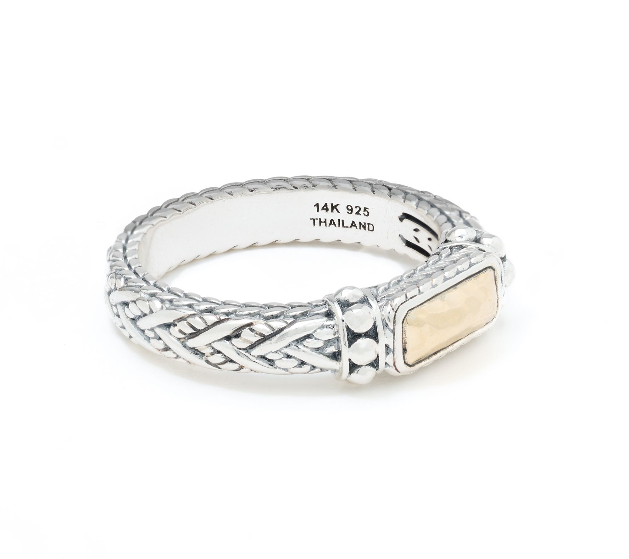 JAI Sterling Silver & 14K Gold Hammered Legacy Ring - QVC.com