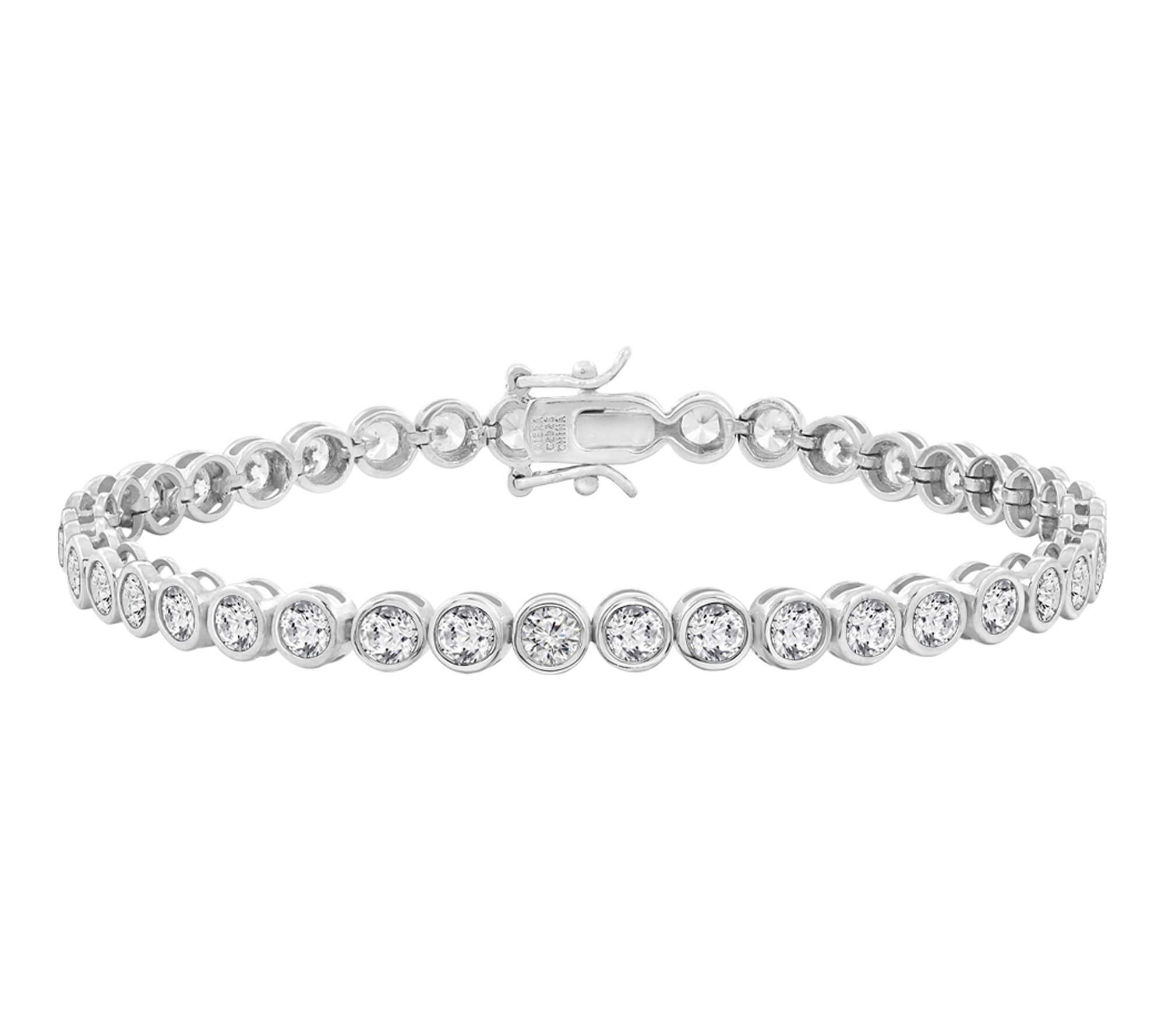 Diamonique 5.85 cttw Tennis Br acelet, Sterlin g Silver