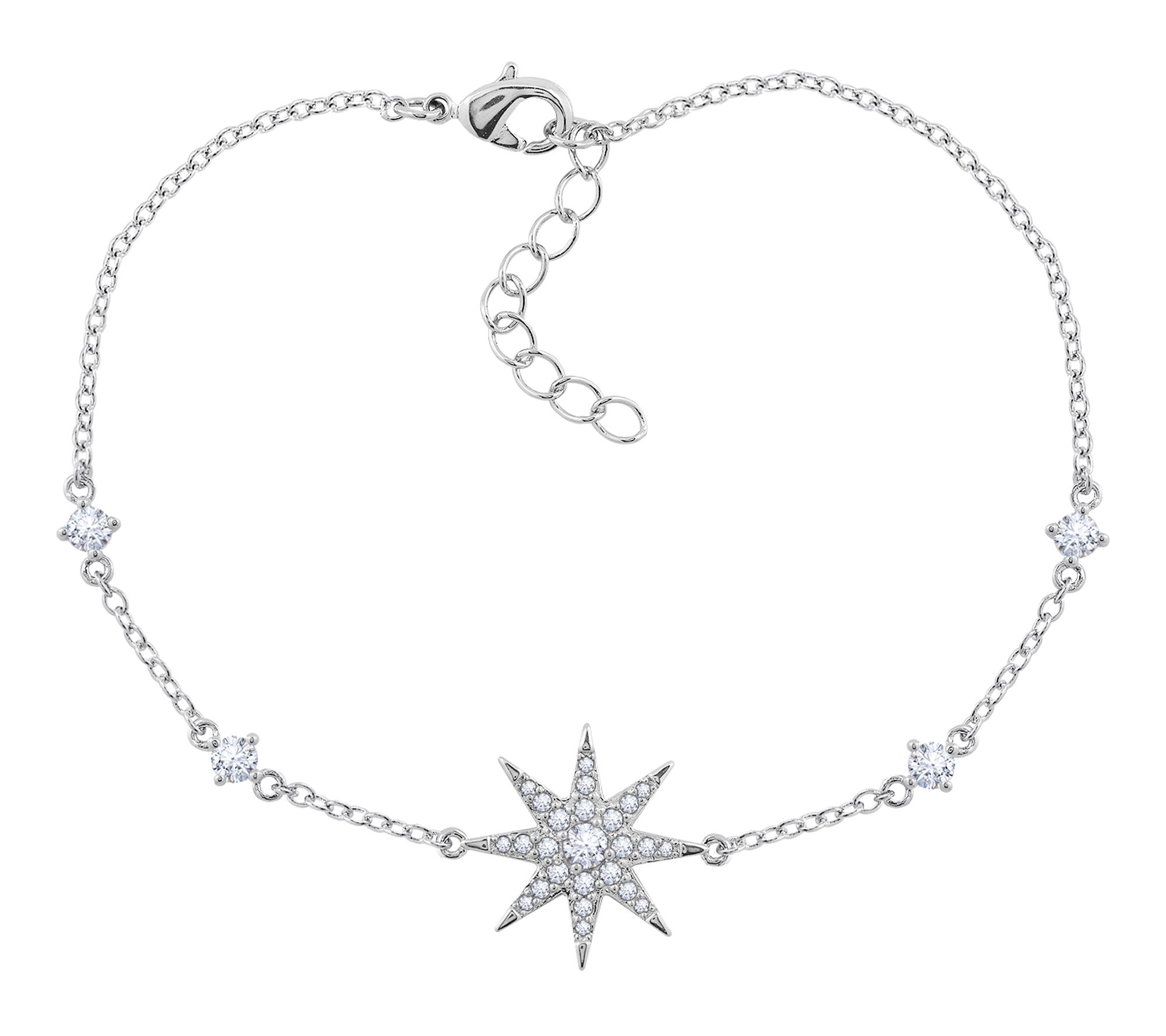 Diamonique Stellar Station Bracelet, Sterling Silver