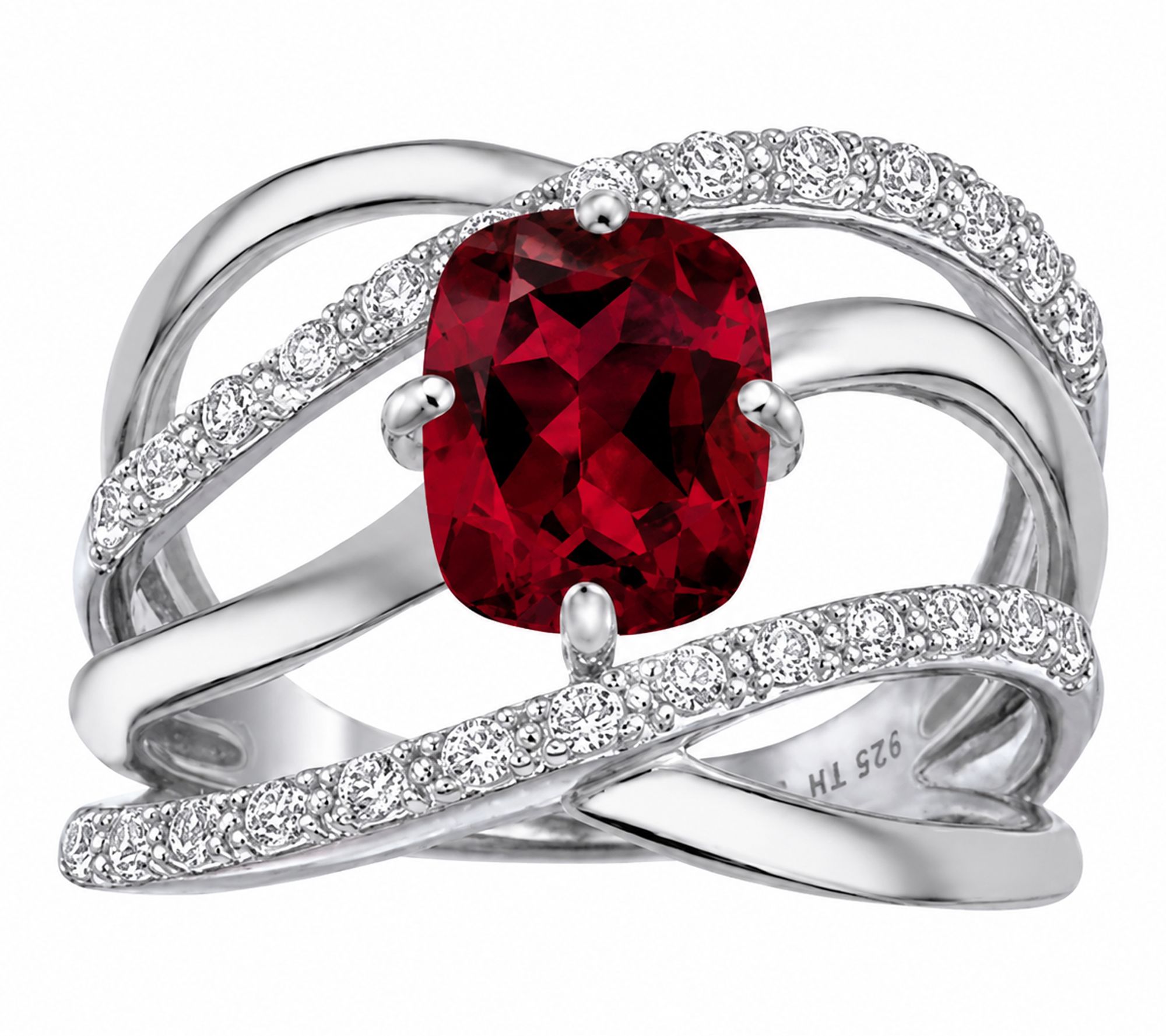 Affinity Gems Cushion Cut Multi-Strand Interwoven Ring