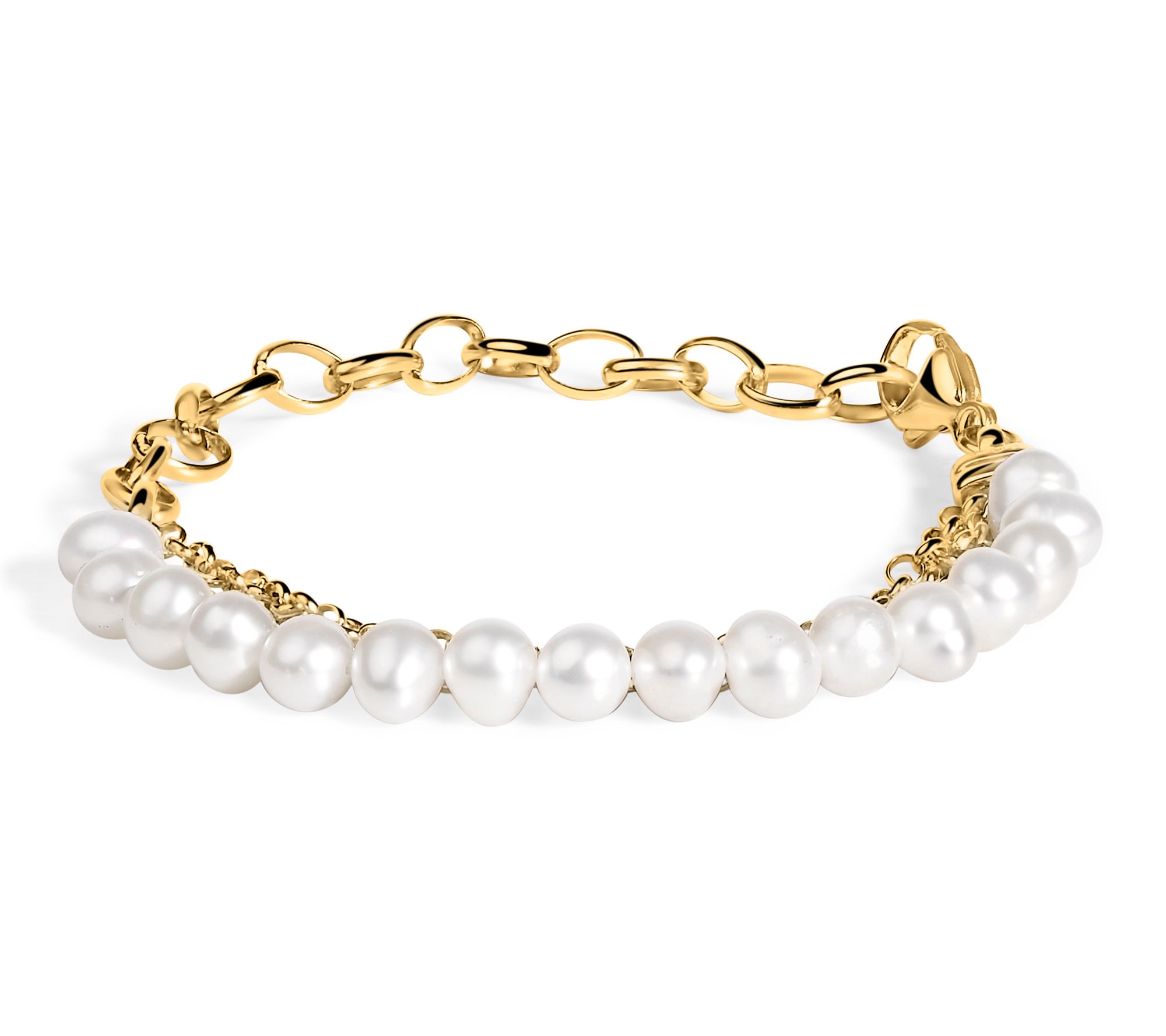Haus of Brilliance Cultured Pearl Station Bracelet,