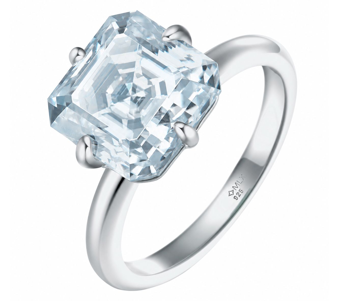 Moissanite Luxe 5.40 cttw Blue Solitaire Ring,Sterling - QVC.com