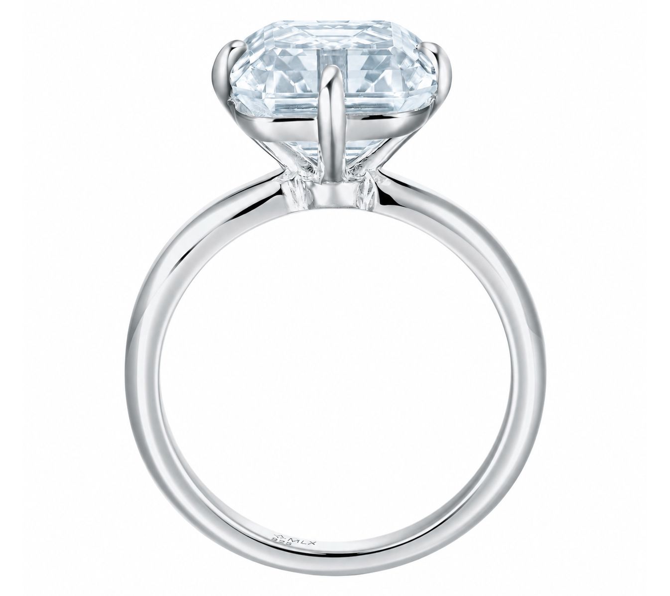 『Maison RING SV』 Moissanite Luxe 5.40 cttw Blue Solitaire Ring,Sterling - QVC.com