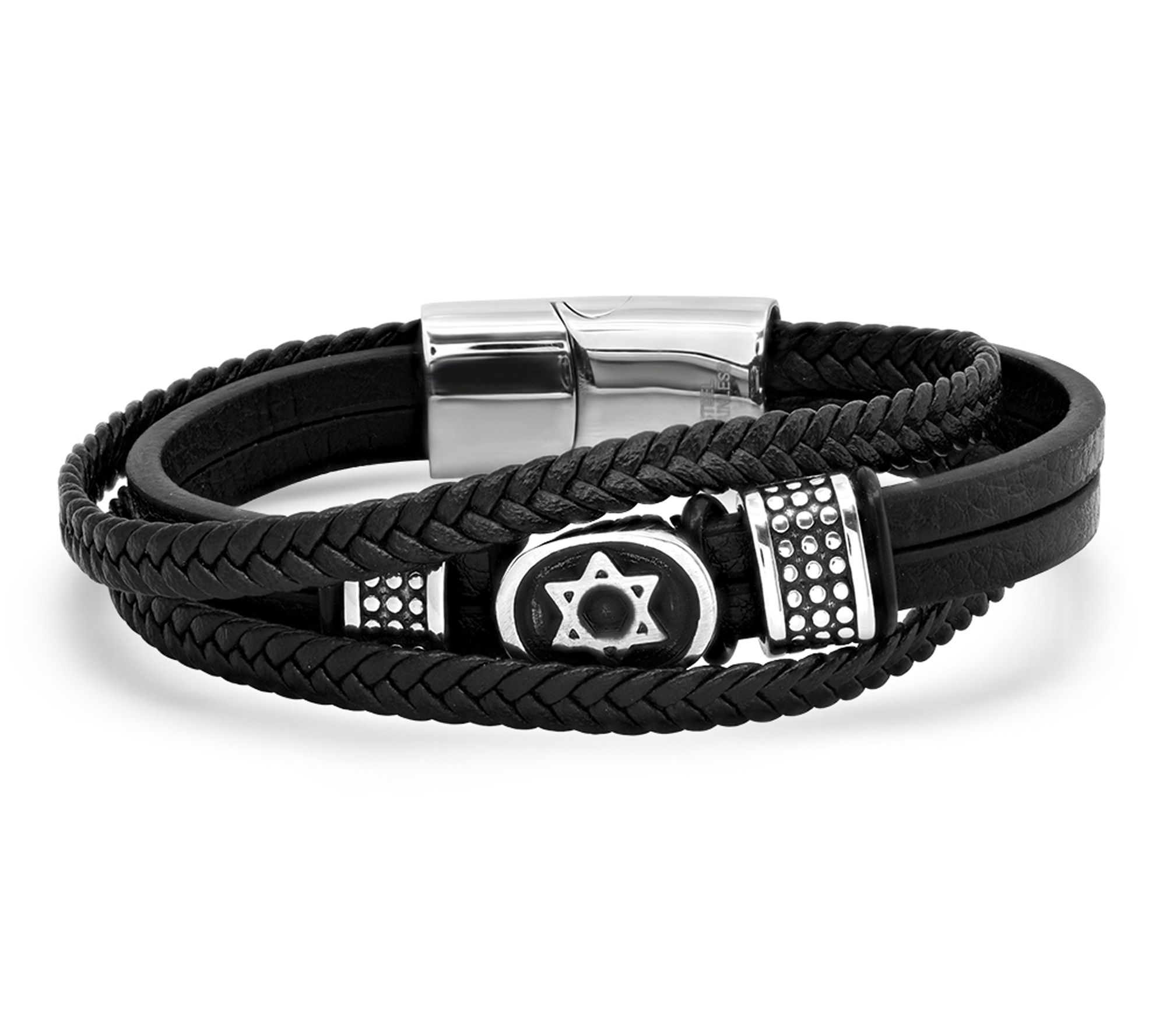 Steel by Design Men's Layered Star of David Bracelet