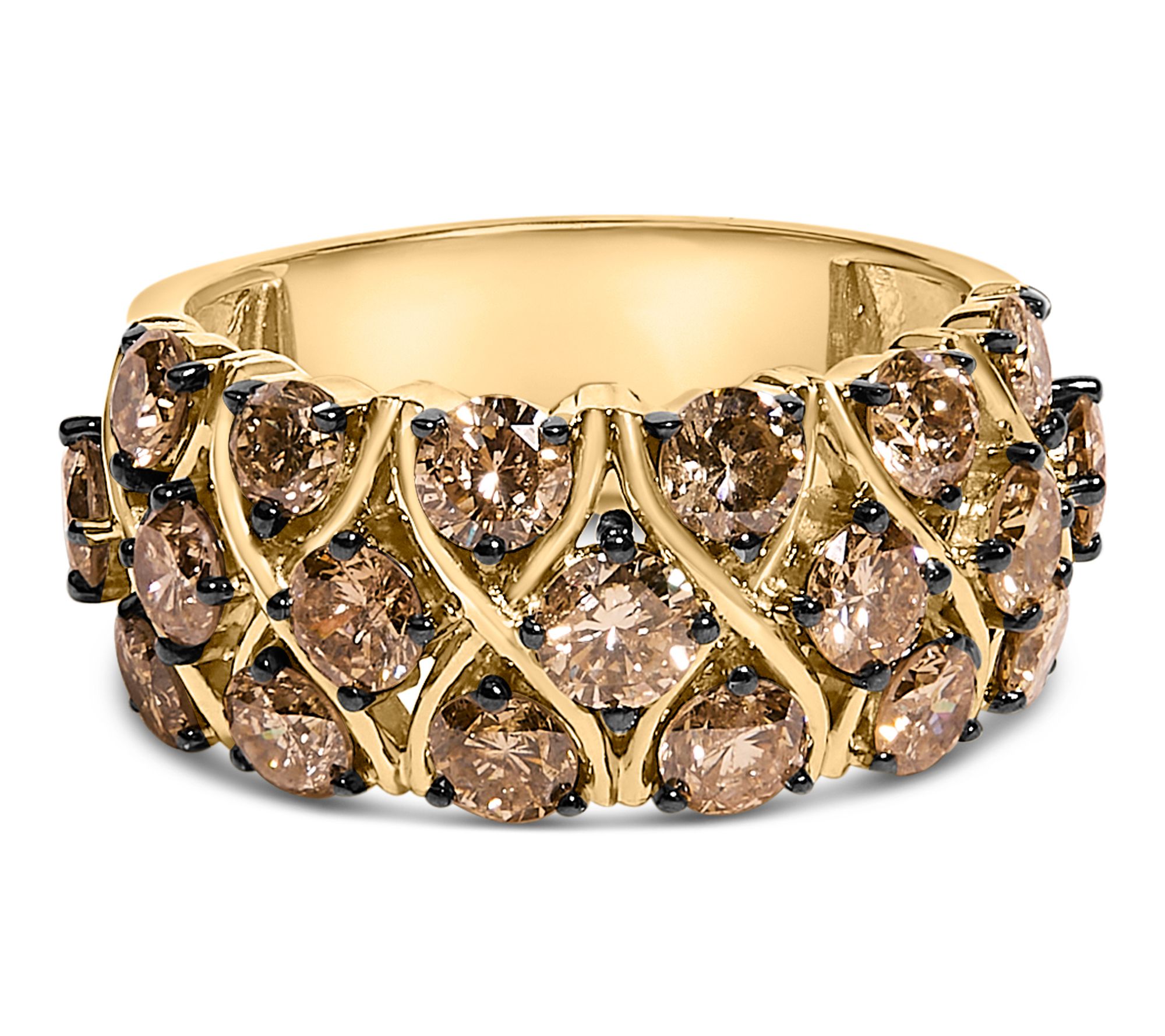 Haus of Brilliance Diamond Lattice Band Ring, 10K Gold