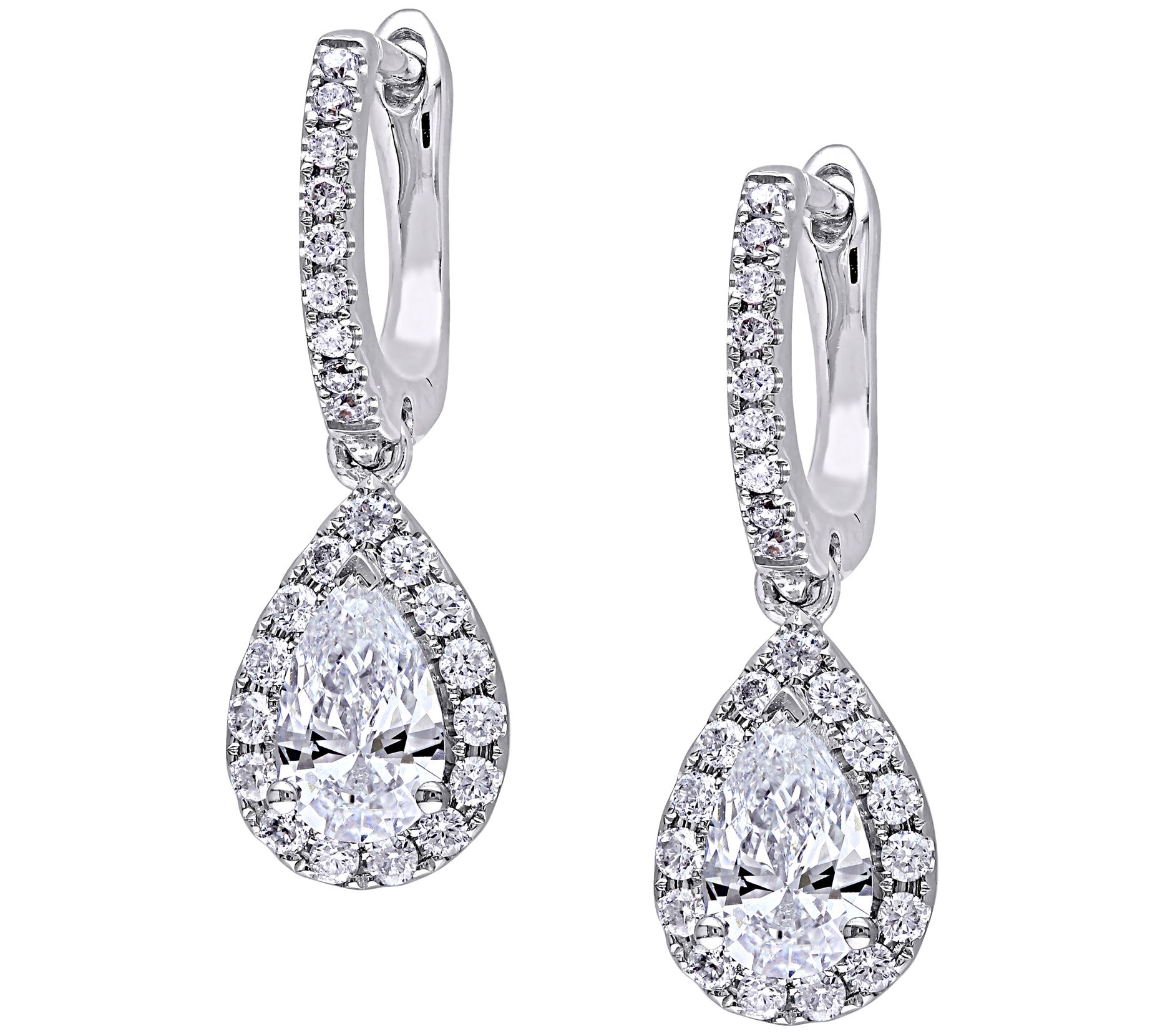 Affinity Cttw Diamond Halo Lever Back Earrings K Qvc Com