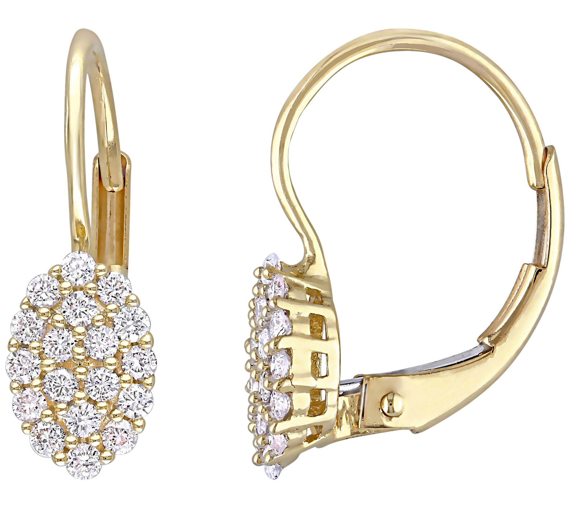 Affinity 0.30 cttw Diamond Lever-Back Earrings,14K