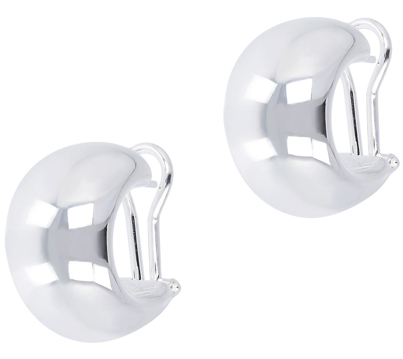 UltraFine Silver Polished Huggie Hoop Earrings - QVC.com