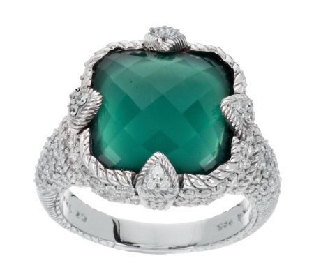 Judith Ripka Sterling Green Goddess Doublet and Diamonique Ring - QVC.com