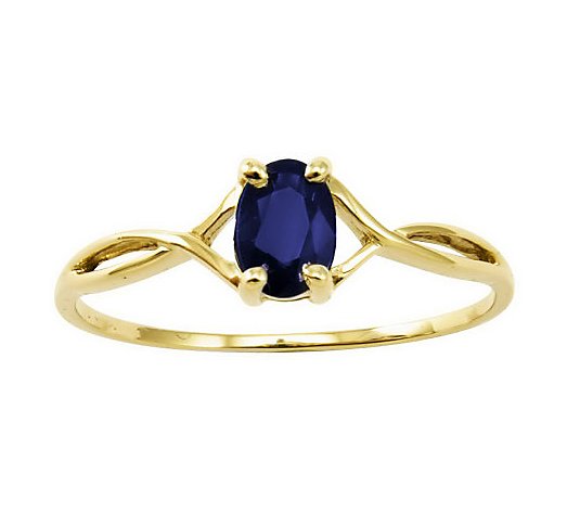 Birthstone Oval Solitare Ring, 14K Gold