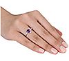 Sterling Silver 1.05 cttw Amethyst Heart Halo Ring, 2 of 2