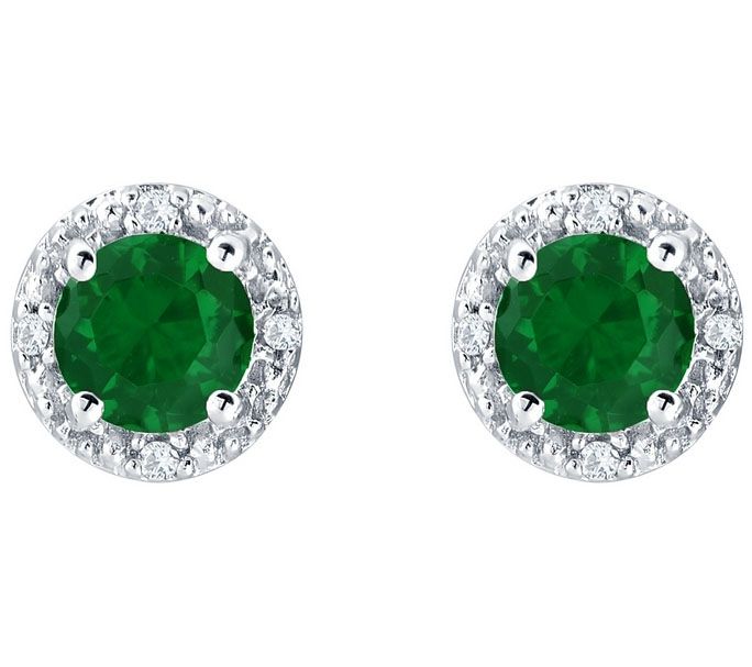 Sterling Silver 5mm Round Simulated GemstoneEarrings