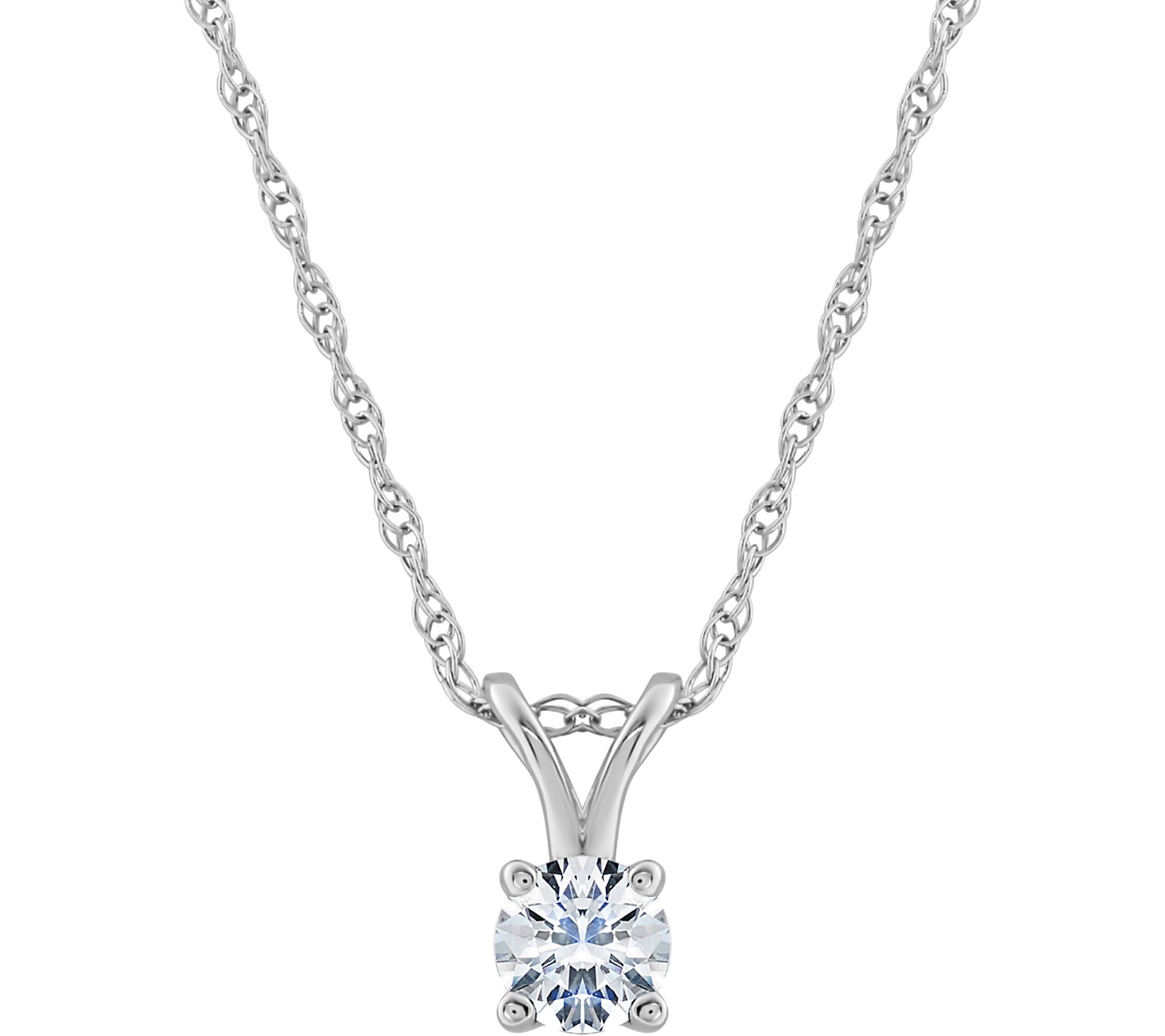Affinity 14K 1/4 cttw Round Diamond Pendant w/Chain